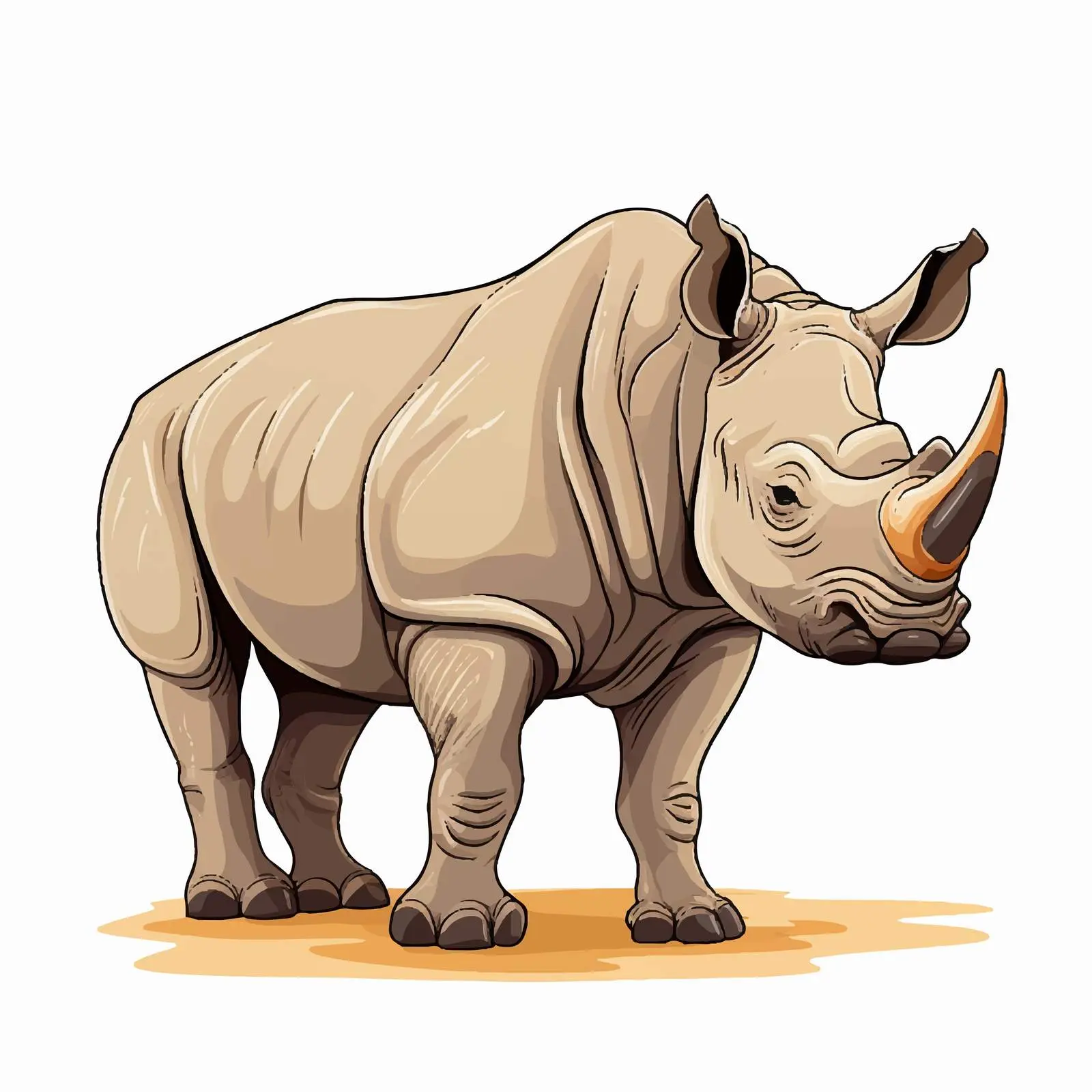 Isolated Rhino Vector Illustration on White Background — free download from Dotvec