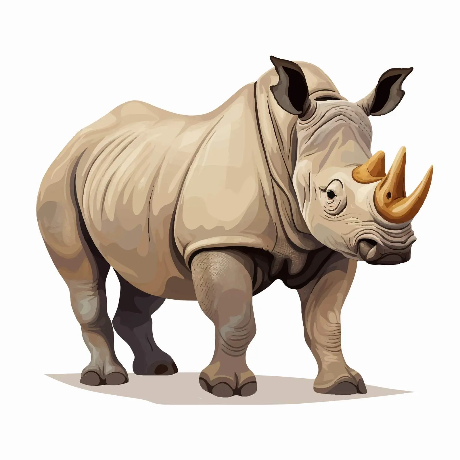 Isolated Rhino Vector Illustration on White Background — free download from Dotvec