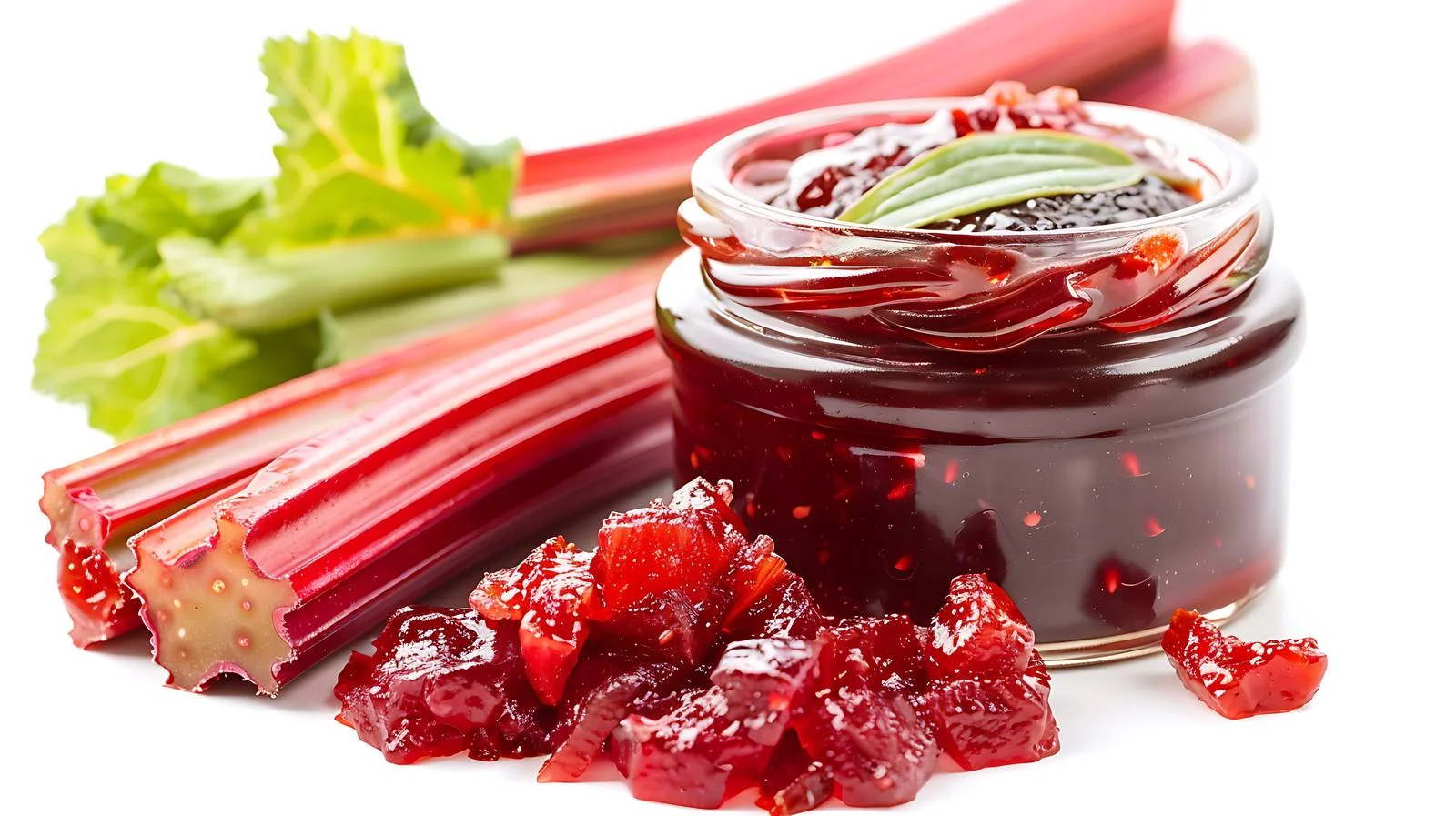 Rhubarb Jam on White Background Close-up — free download from Dotvec