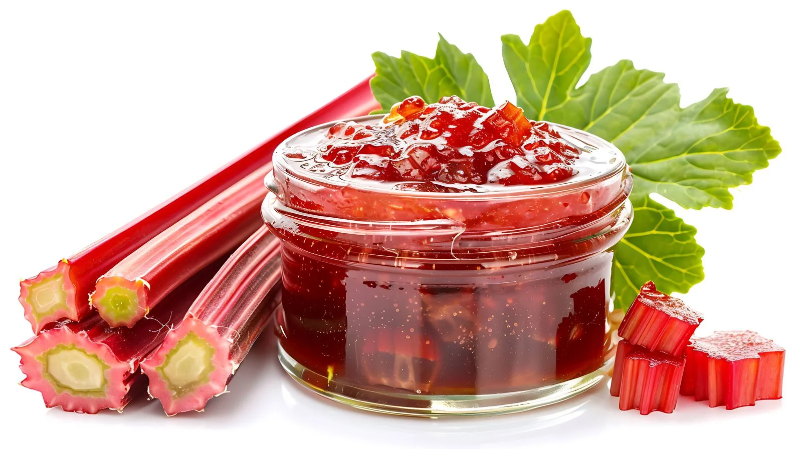 Rhubarb Jam on White Background Close-up — free download from Dotvec