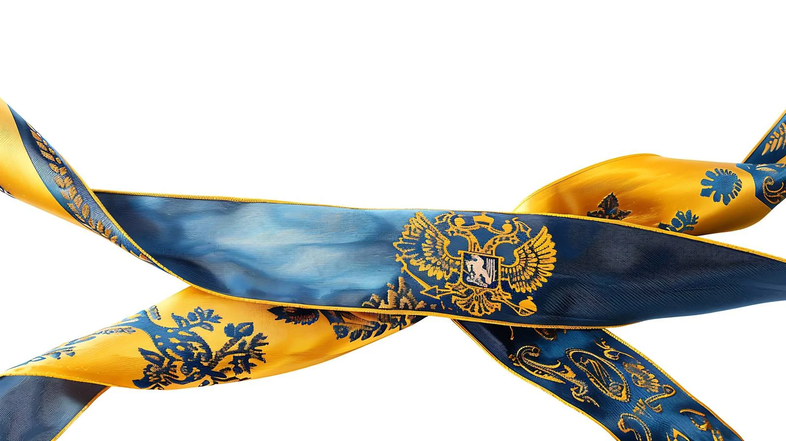 Ukrainian Coat of Arms Ribbon Flag — free download from Dotvec