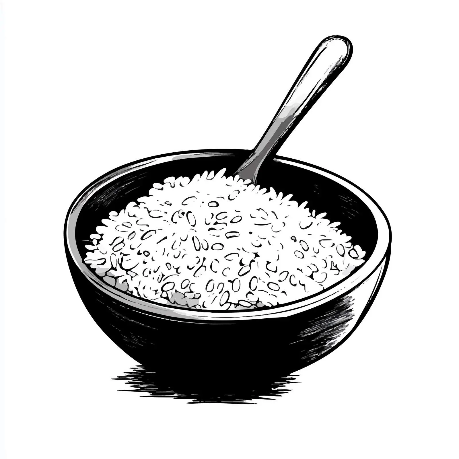 Rice and Spoon Cartoon Vector Illustration — free download from Dotvec