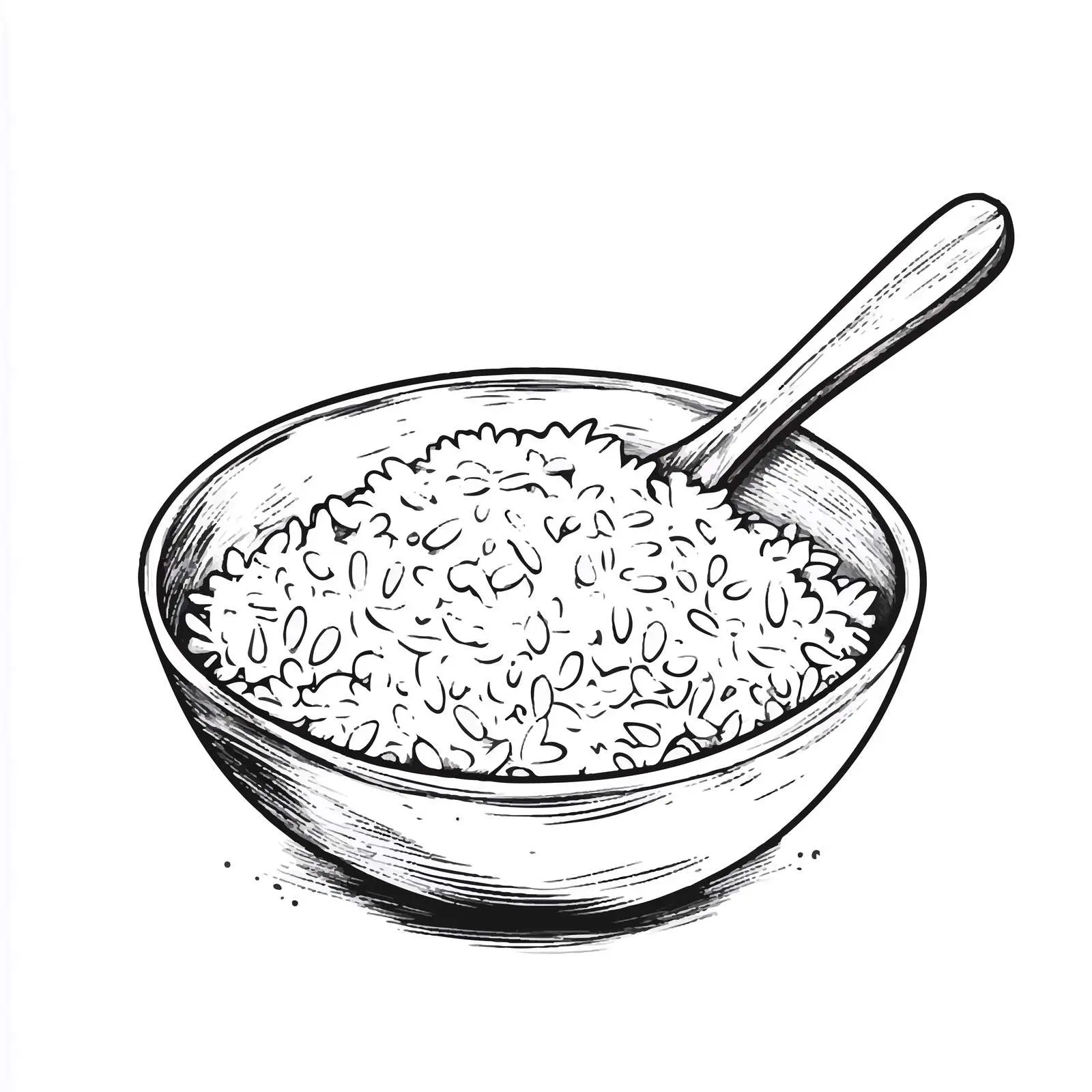 Cartoon Rice and Spoon Vector Illustration — free download from Dotvec