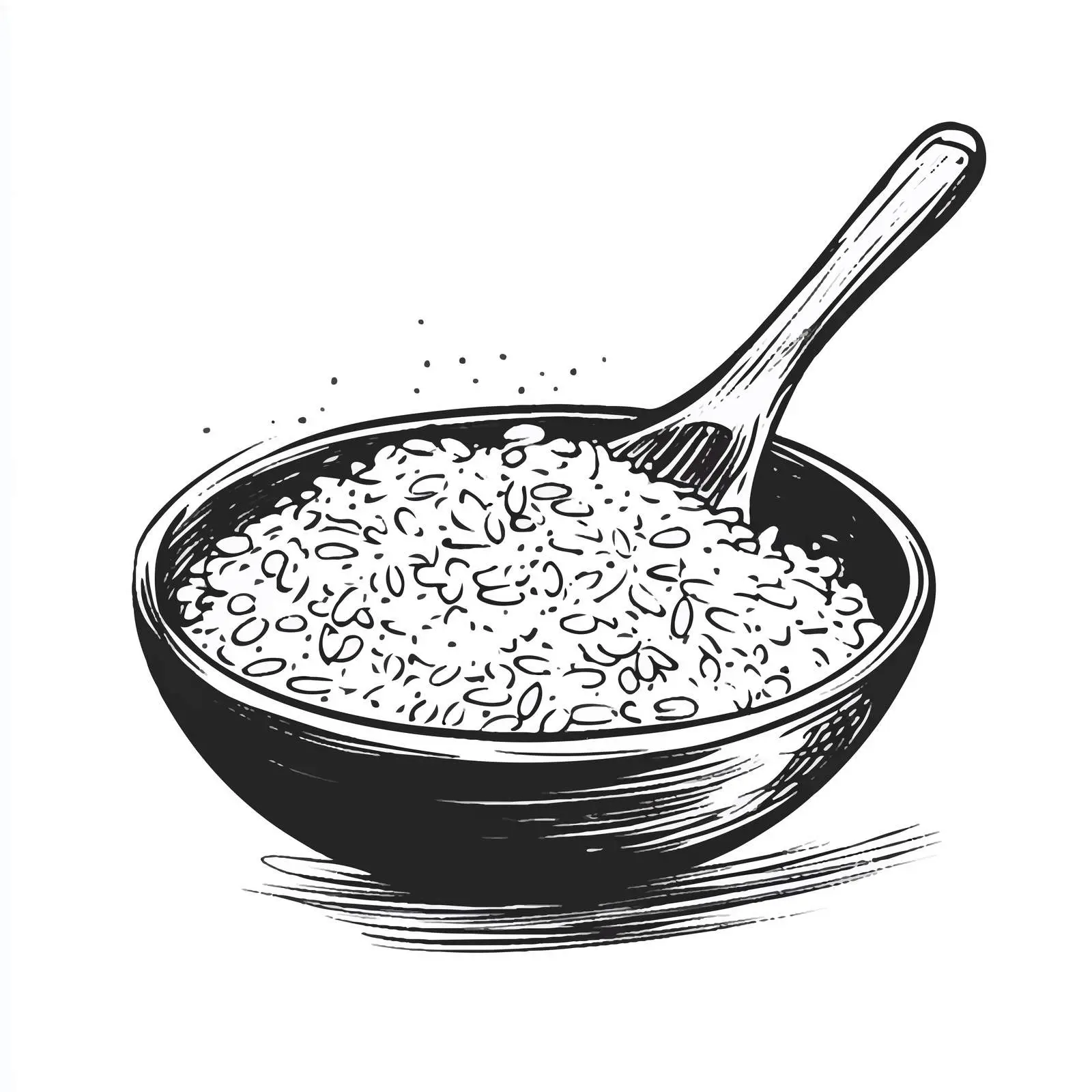 Rice and Spoon Cartoon Vector Illustration — free download from Dotvec