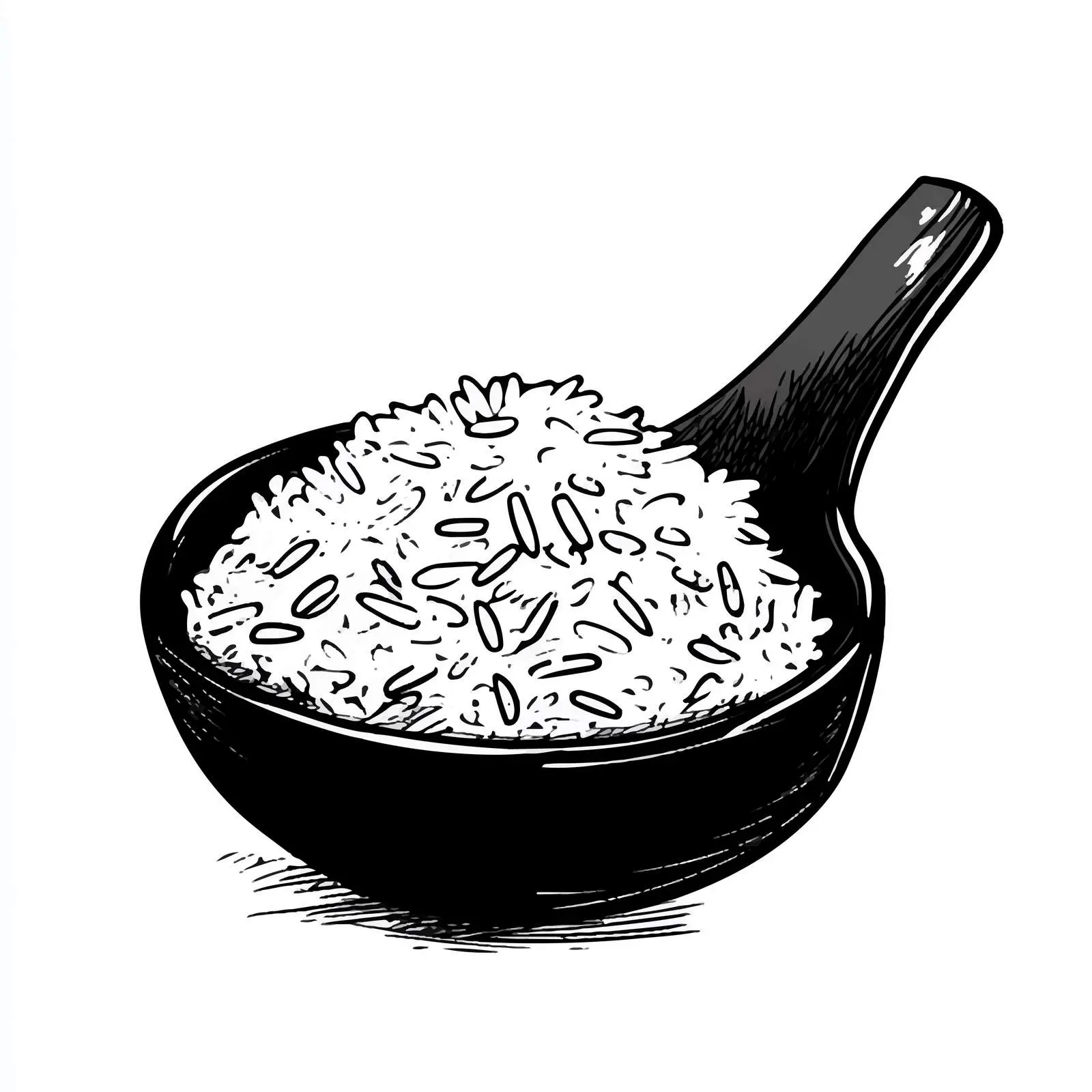 Cartoon Vector of Rice and Spoon — free download from Dotvec