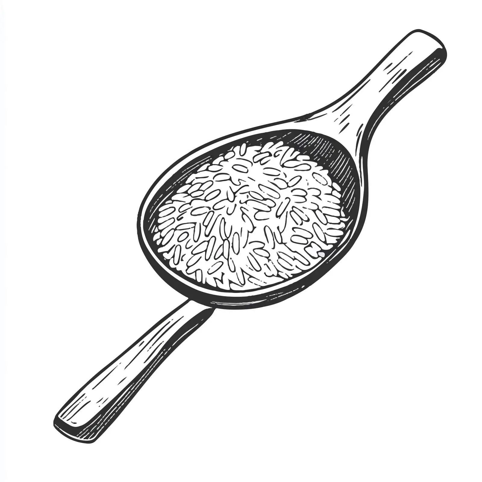 Cartoon Rice and Spoon Vector Illustration — free download from Dotvec