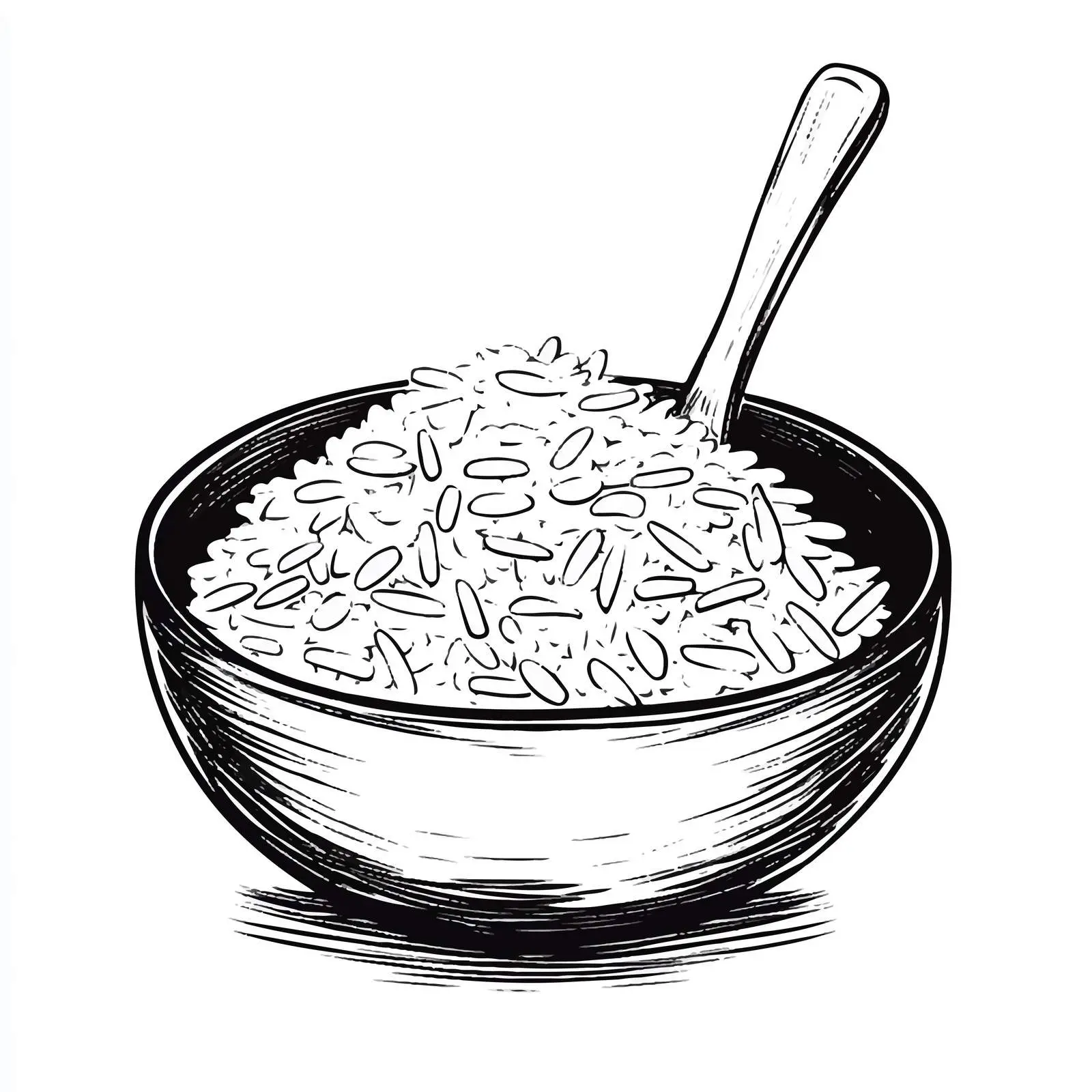 Cartoon Vector of Rice and Spoon Illustration — free download from Dotvec