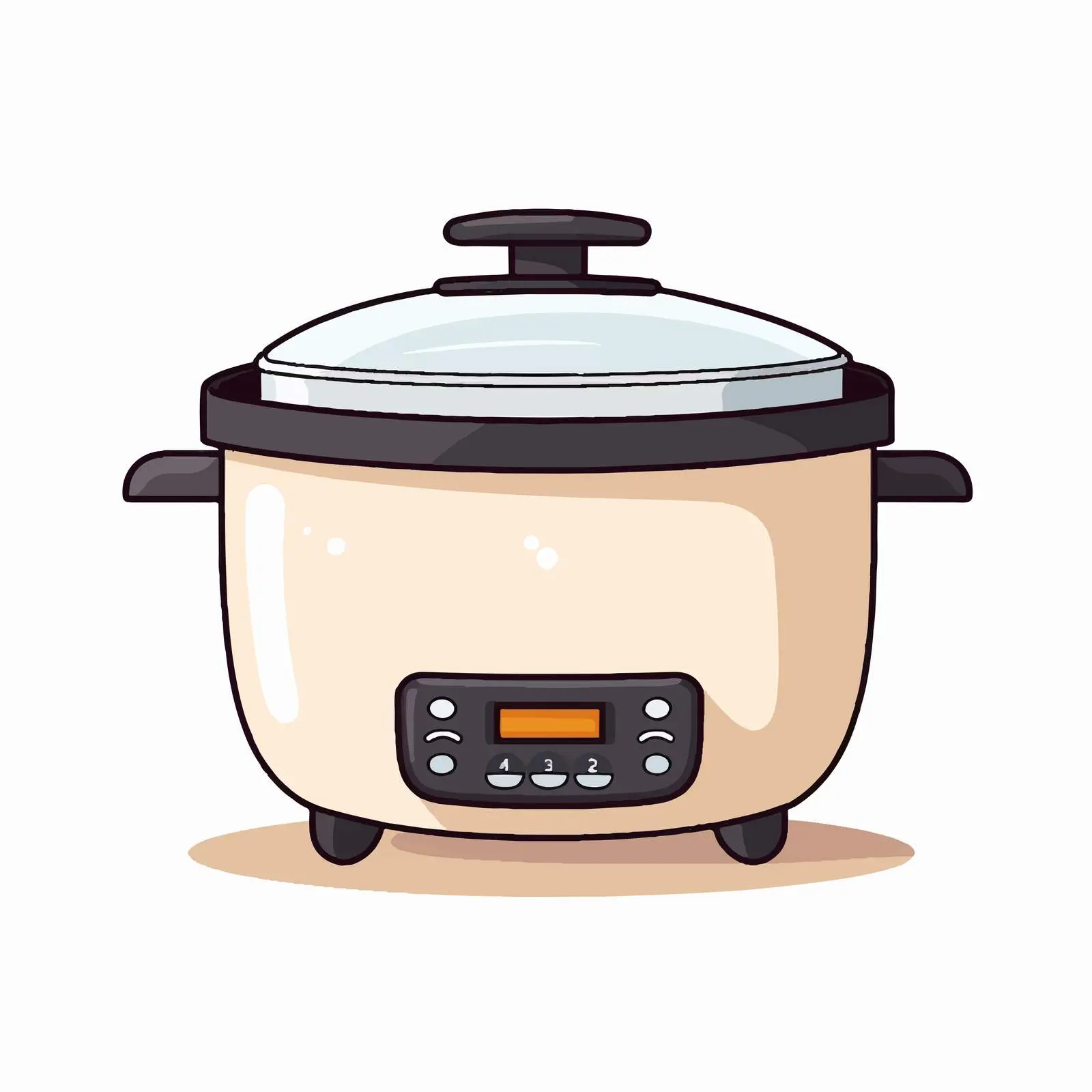 Line Art Rice Cooker Illustration on White Background — free download from Dotvec