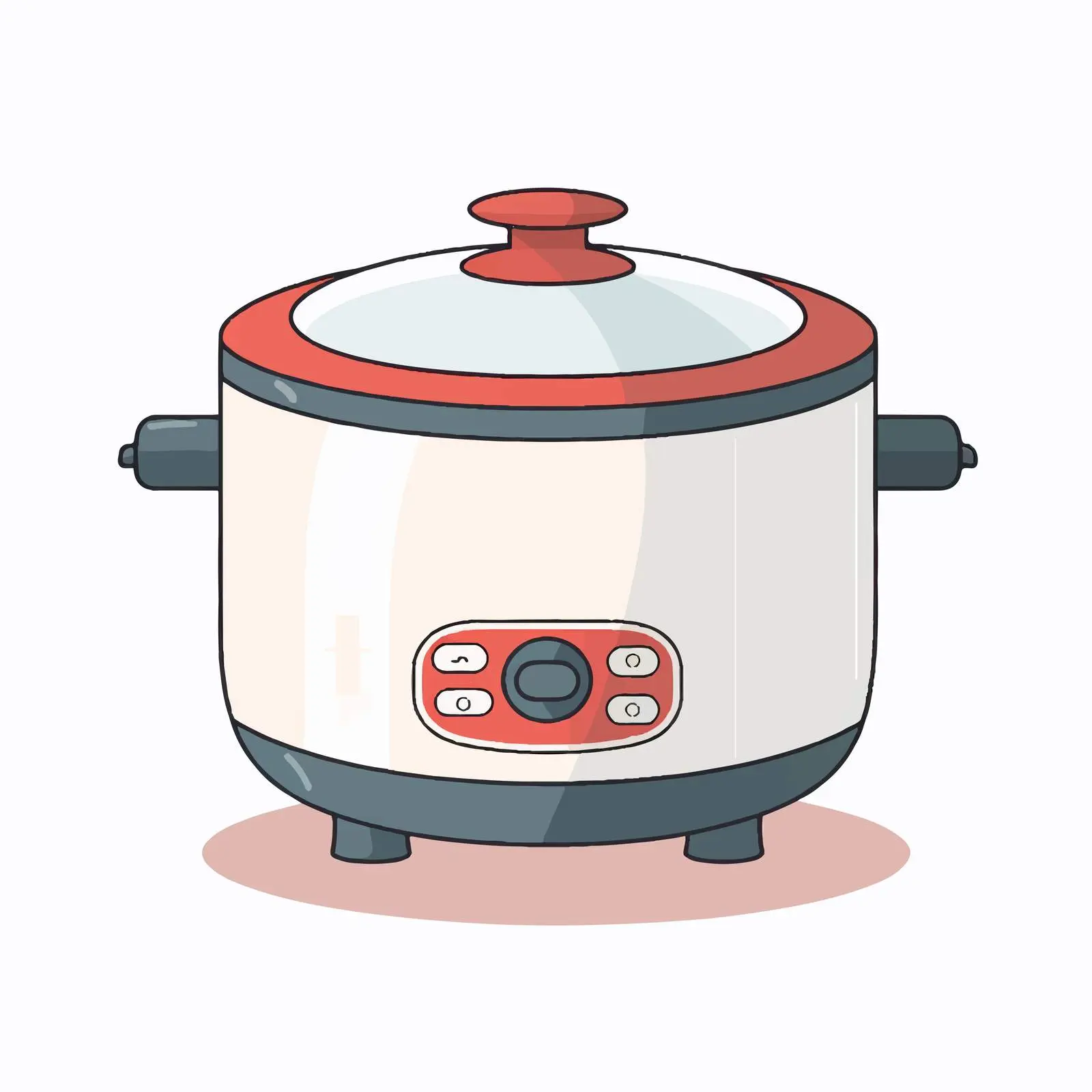 Rice Cooker Line Vector Illustration on White Background — free download from Dotvec