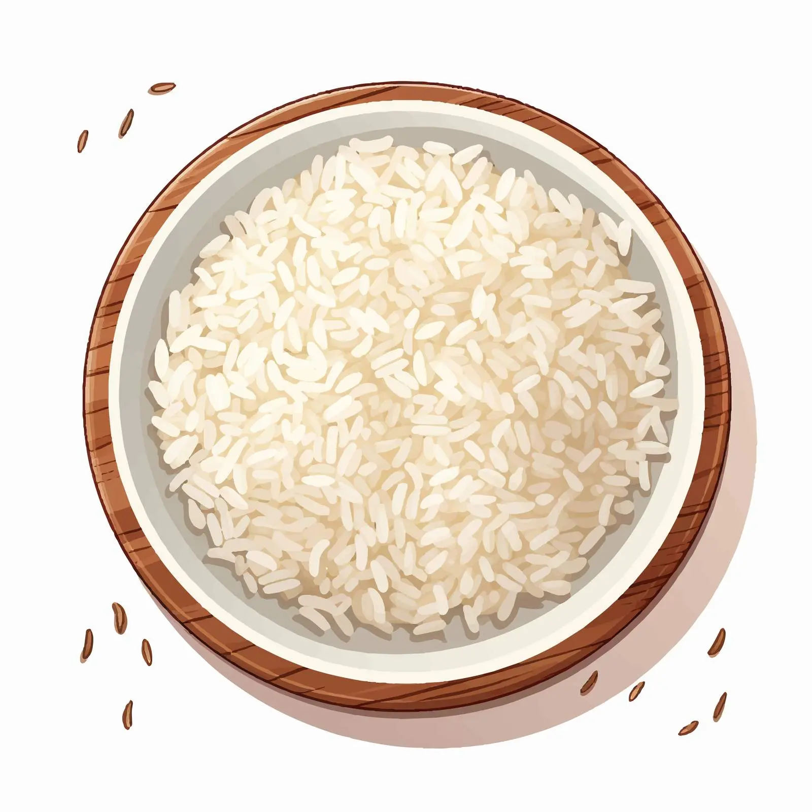 Rice on a Plate Vector Illustration — free download from Dotvec