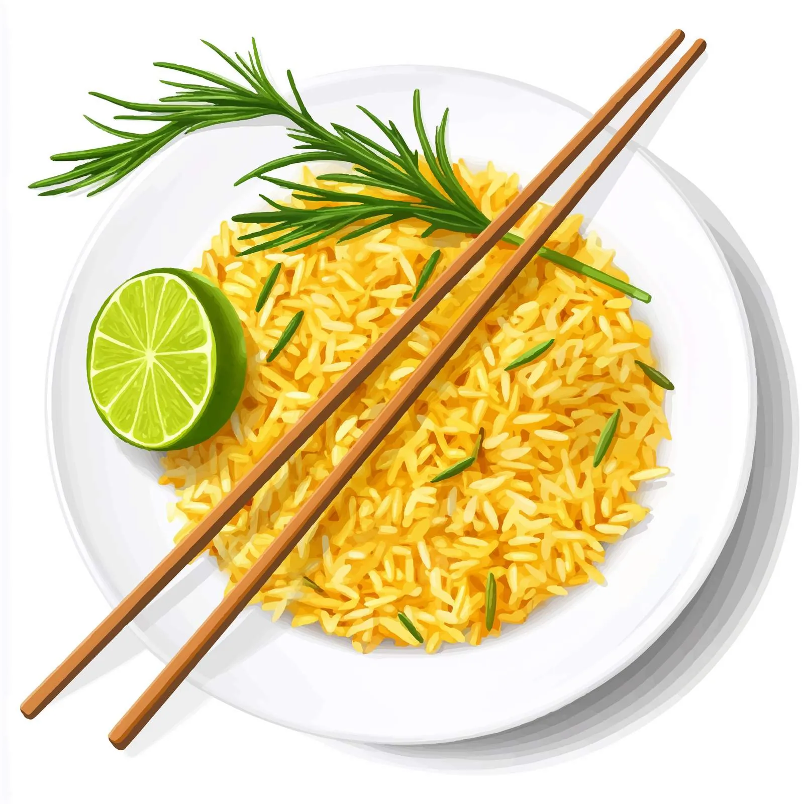 Turmeric Rice Pilaf with Lime and Rosemary — free download from Dotvec