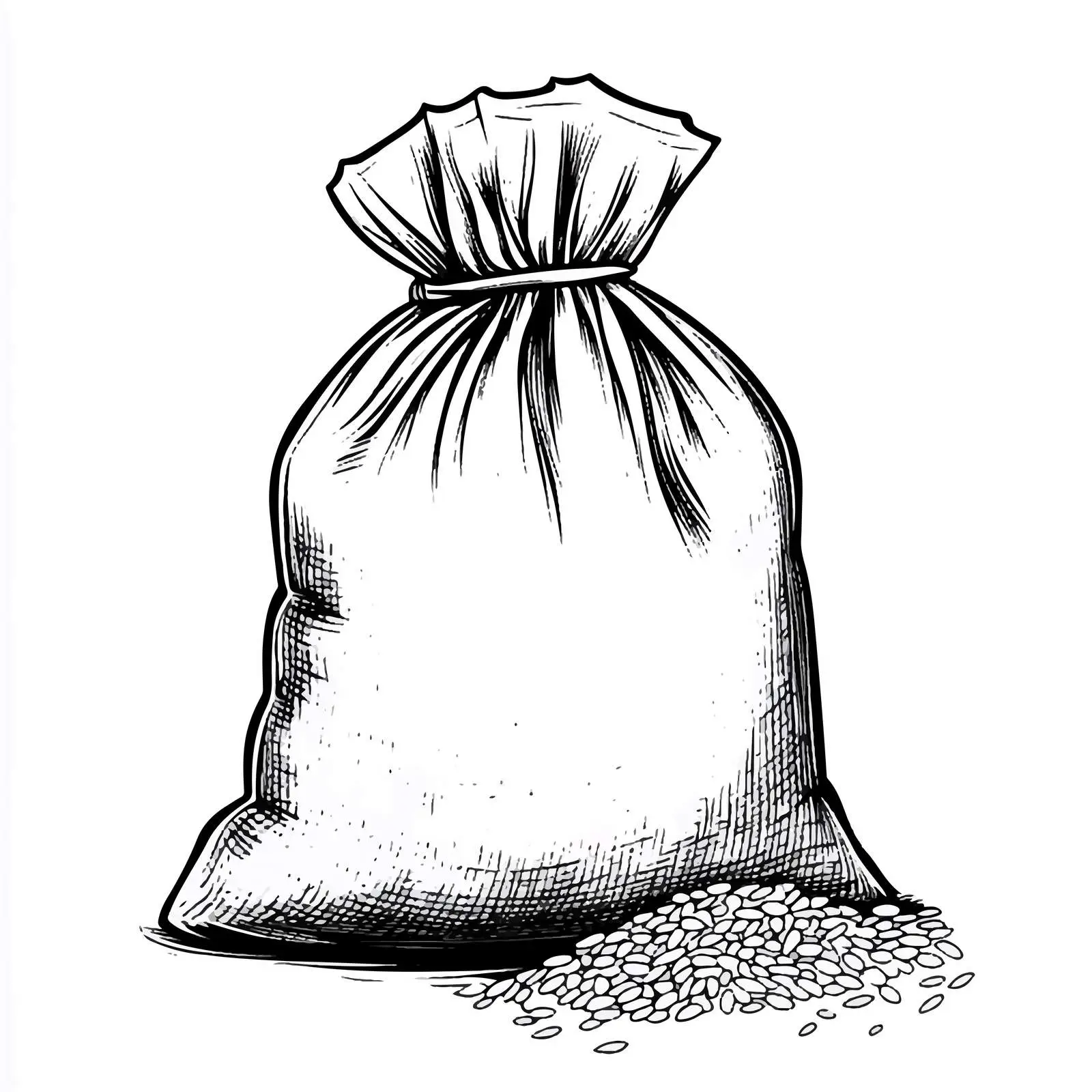 Black and White Rice Sack Vector Illustration — free download from Dotvec