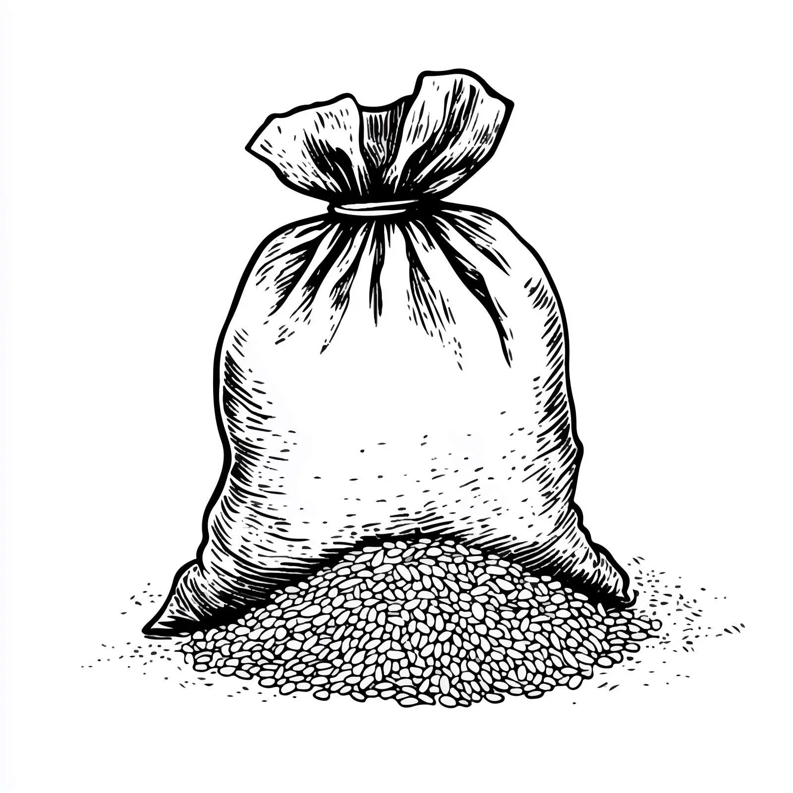Black and White Rice Sack Cartoon Vector — free download from Dotvec
