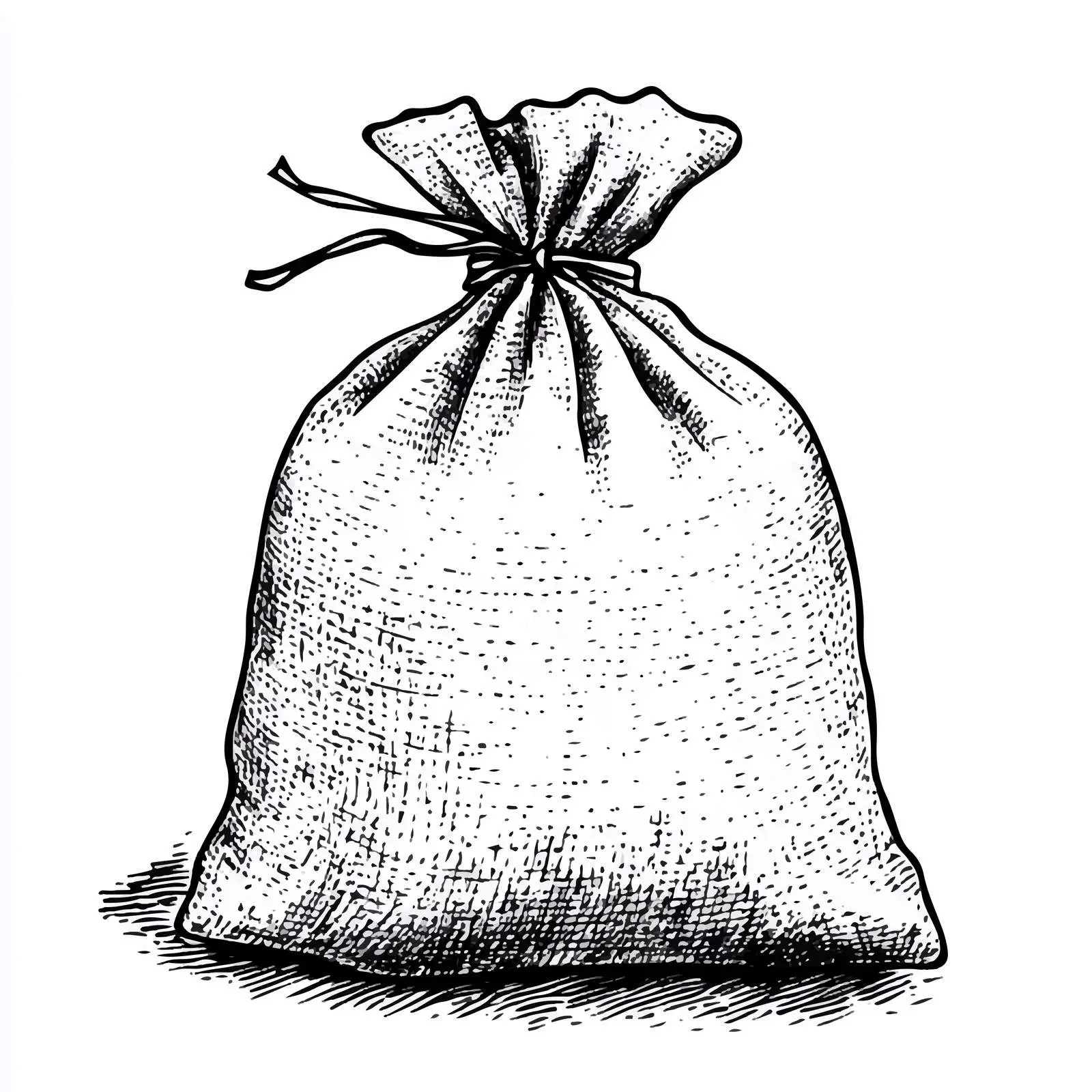 Cartoon Rice Sack Vector Illustration in Black and White — free download from Dotvec