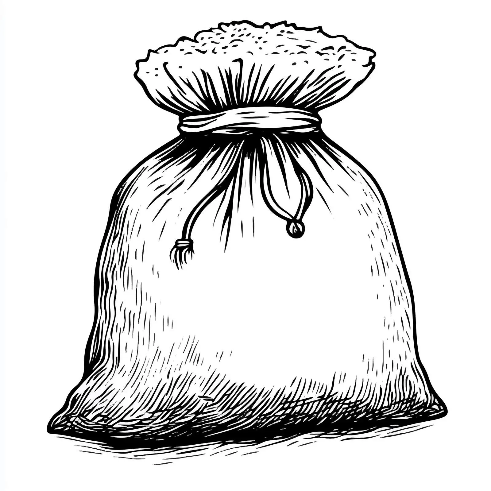 Black and White Rice Sack Cartoon Vector — free download from Dotvec