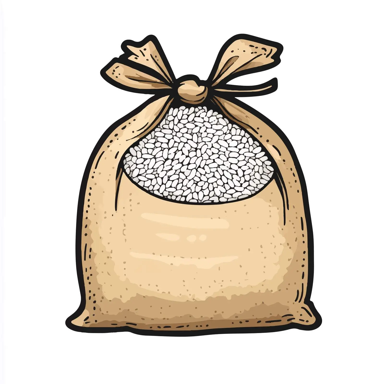 Hand-Drawn Cartoon Rice Sack Vector Illustration — free download from Dotvec