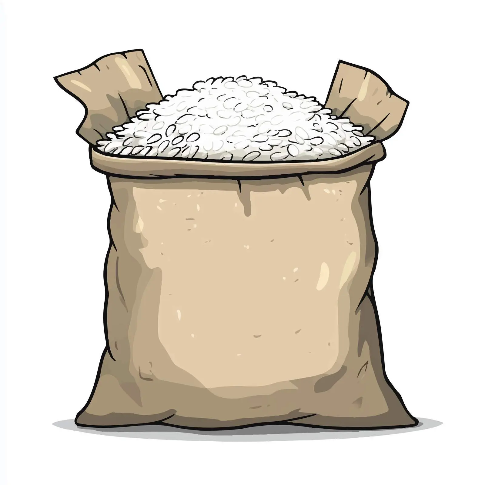 Hand-Drawn Cartoon Rice Sack Vector Illustration — free download from Dotvec