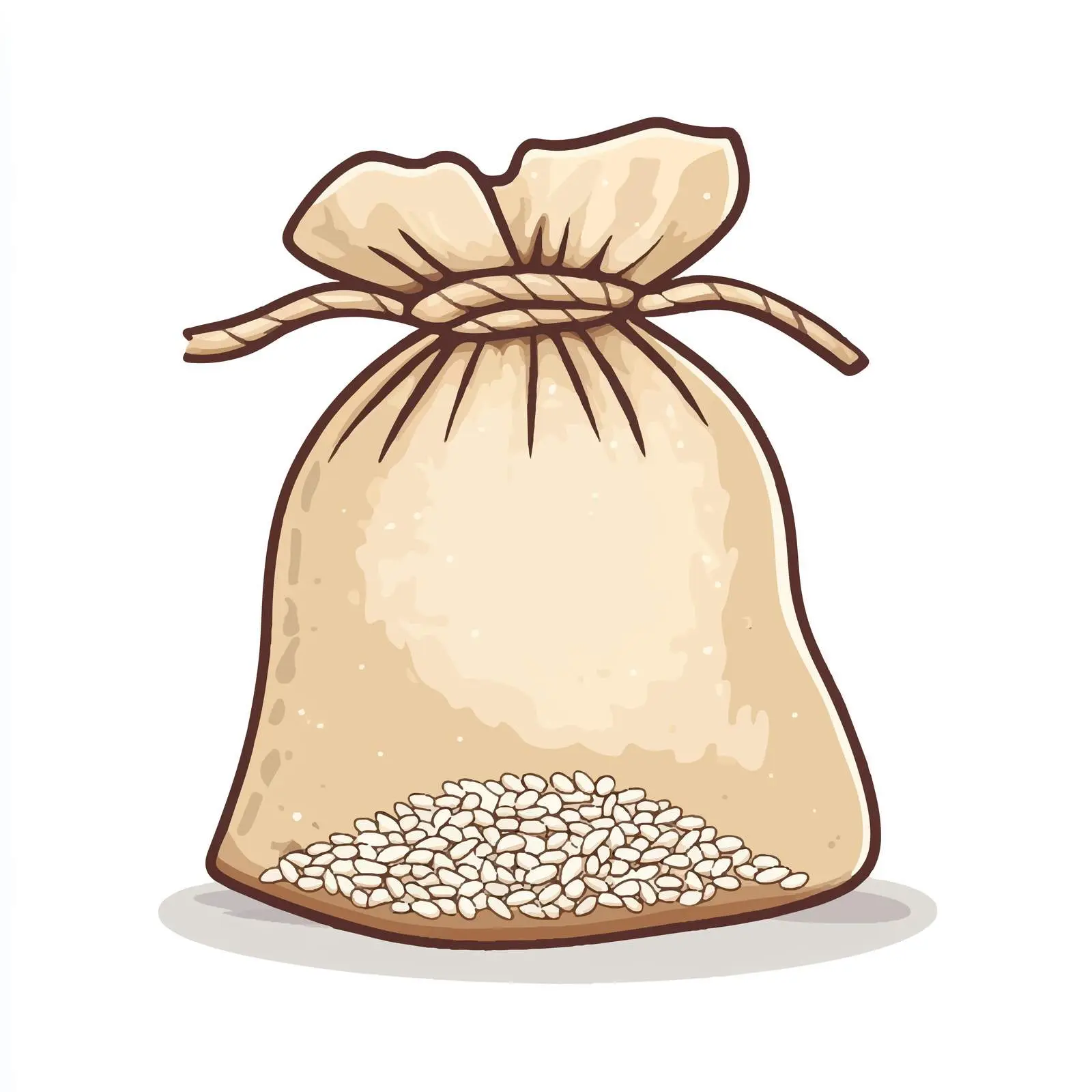 Hand-Drawn Cartoon Rice Sack Vector Illustration – free grain bag image from Dotvec