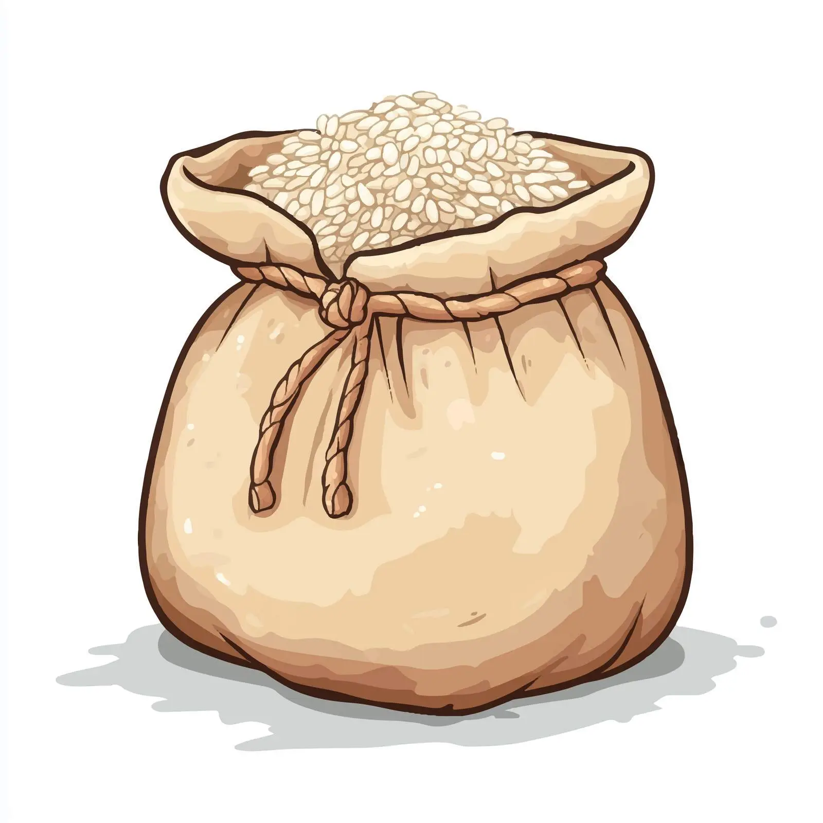 Hand-Drawn Cartoon Rice Sack Vector Illustration — free download from Dotvec