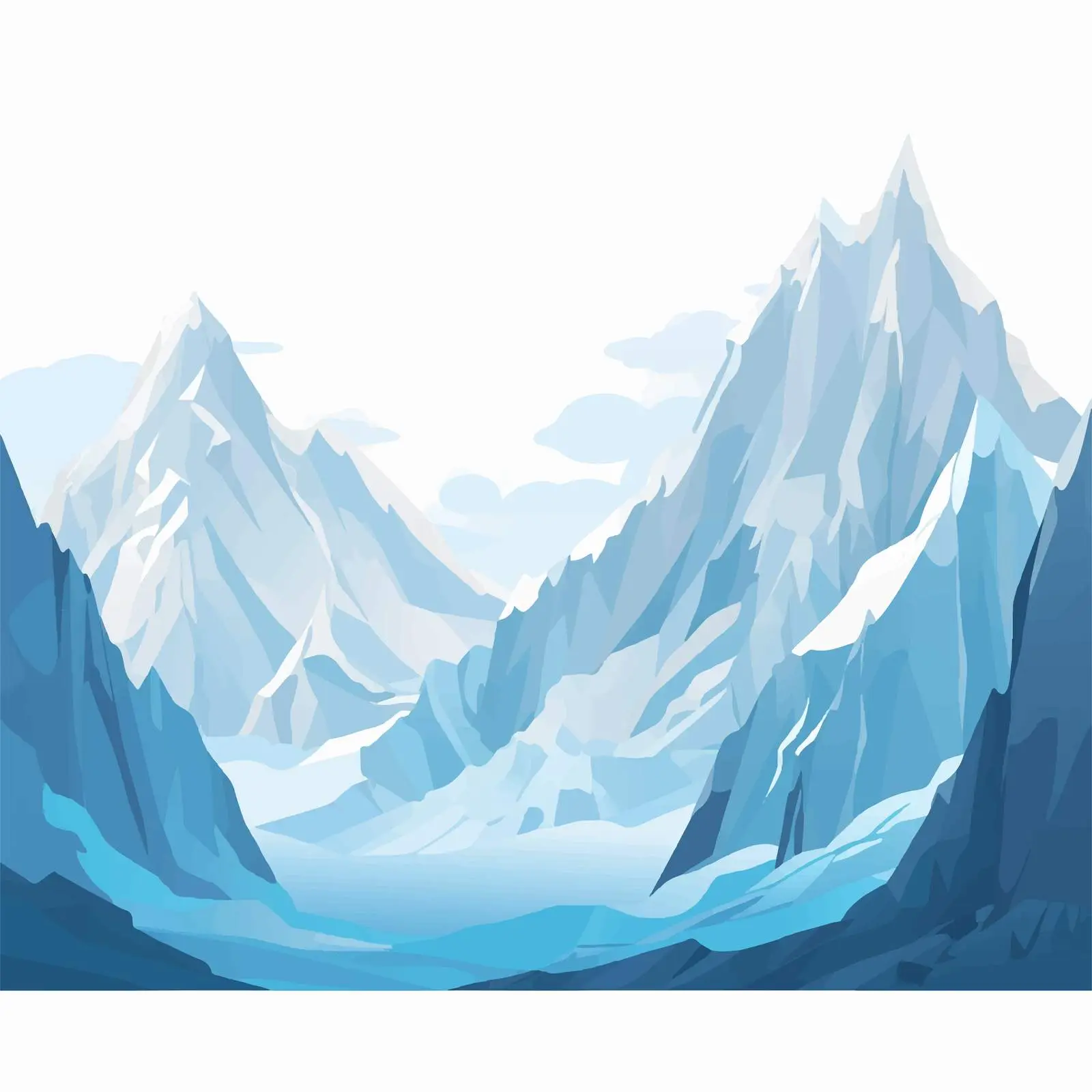 Peaceful Blue Mountain Landscape with Ice Peaks — free download from Dotvec