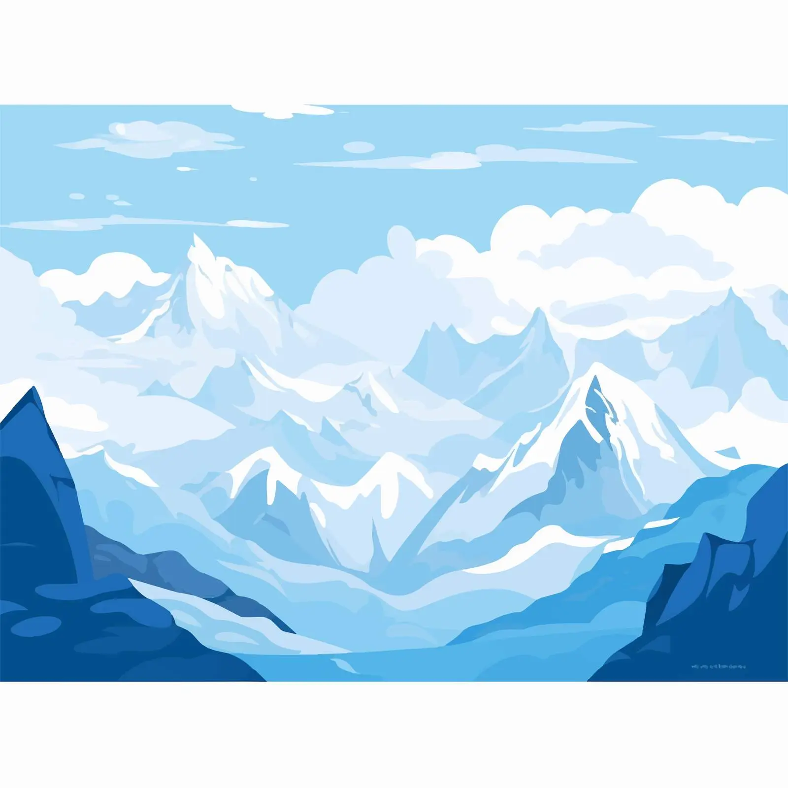 Serene Blue Mountains with Icy Peaks — free download from Dotvec