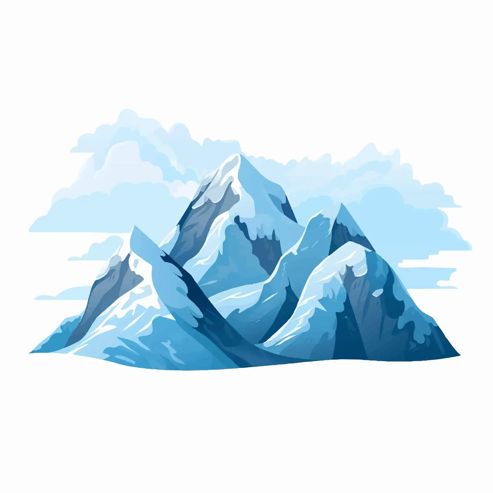 Calm Blue Mountains with Icy Peaks — free download from Dotvec