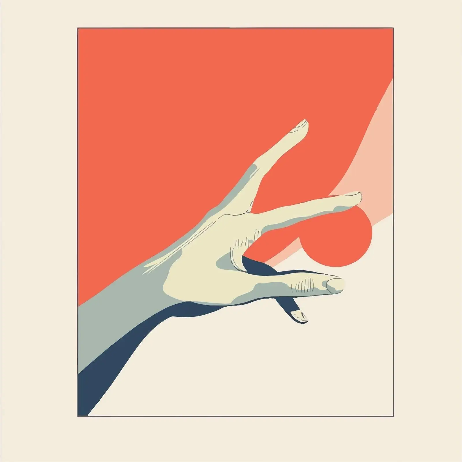 Right Hand Flat Vector Illustration in Frame — free download from Dotvec