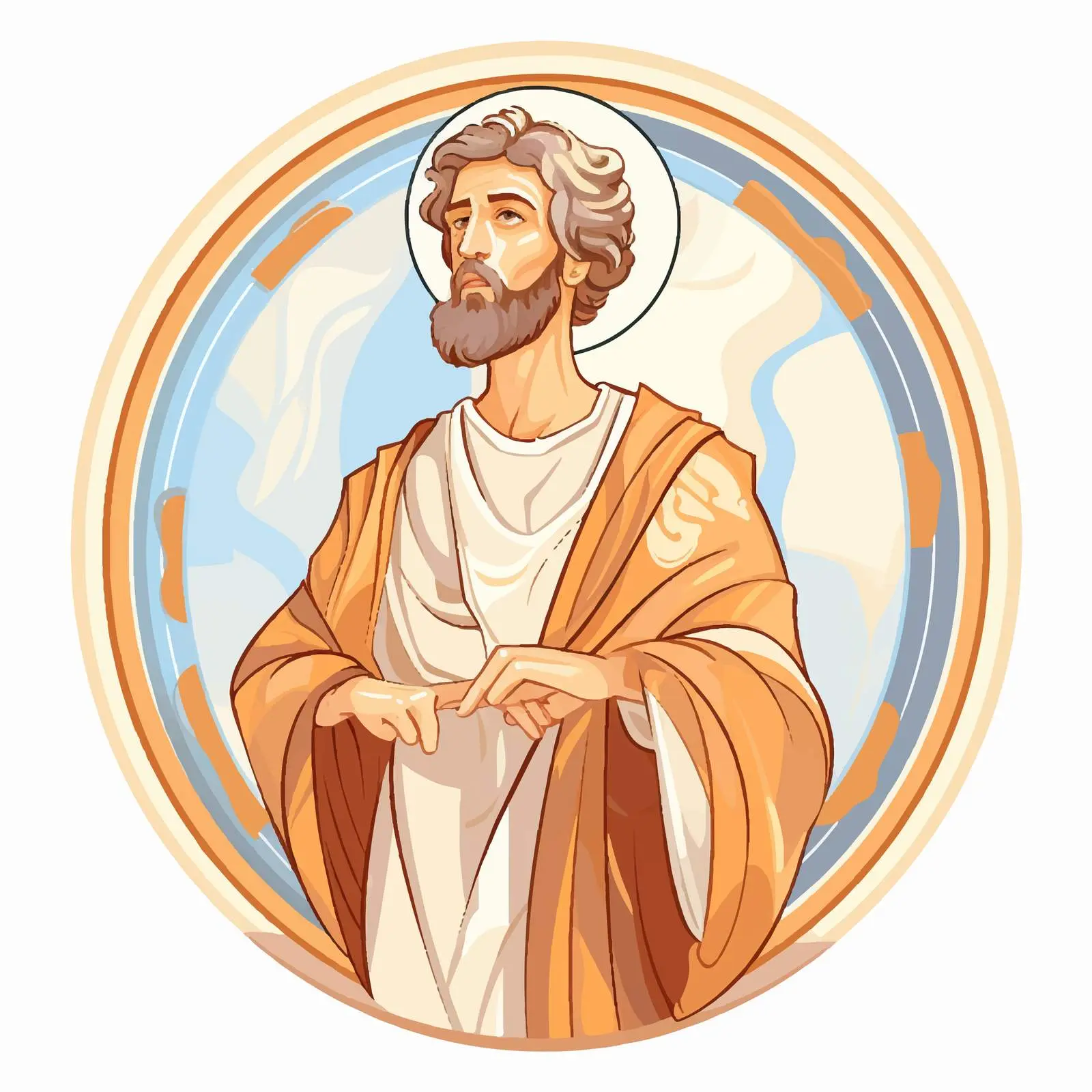 Byzantine Style Fresco of Righteous Joseph — free download from Dotvec
