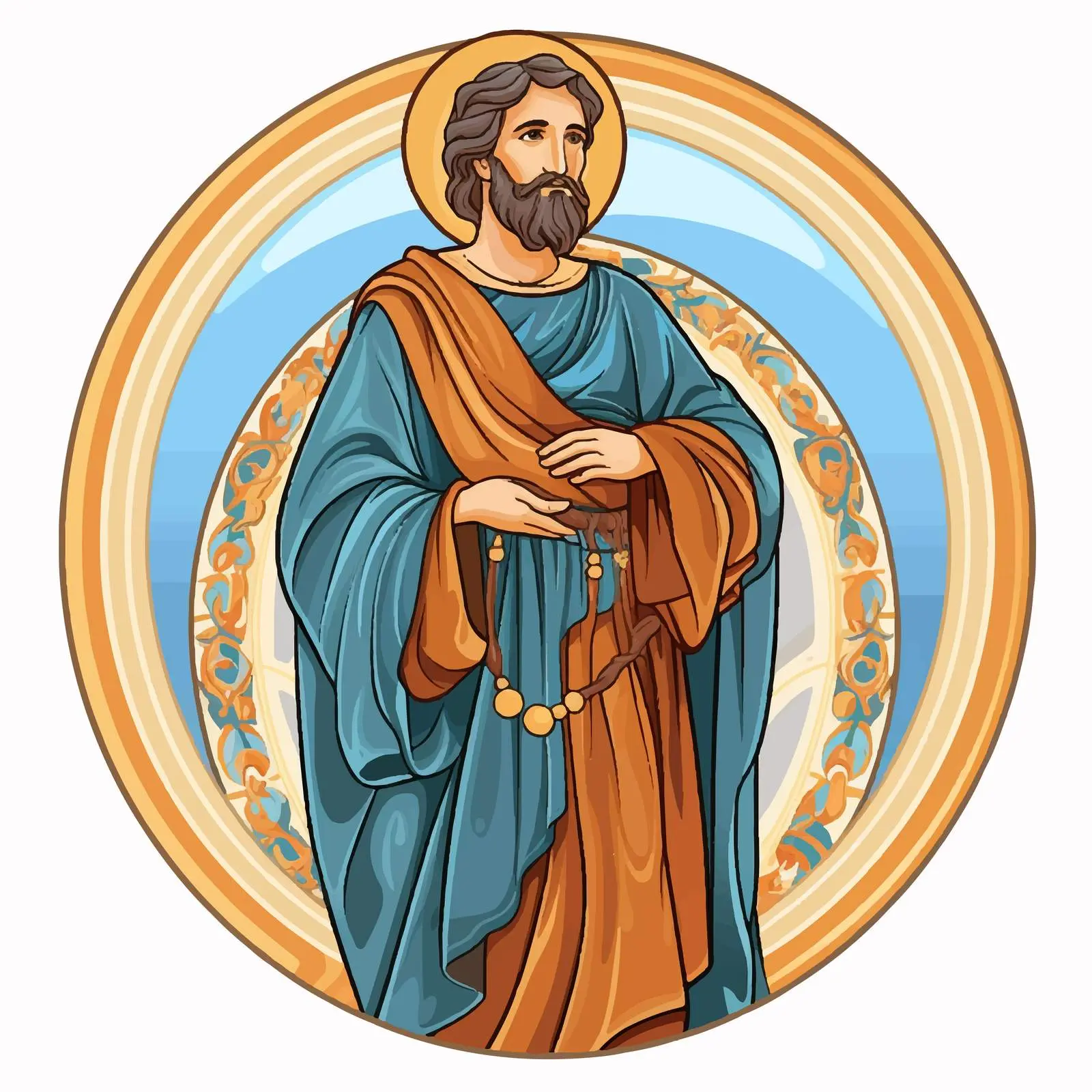 Byzantine Fresco of Righteous Joseph Illustration — free download from Dotvec