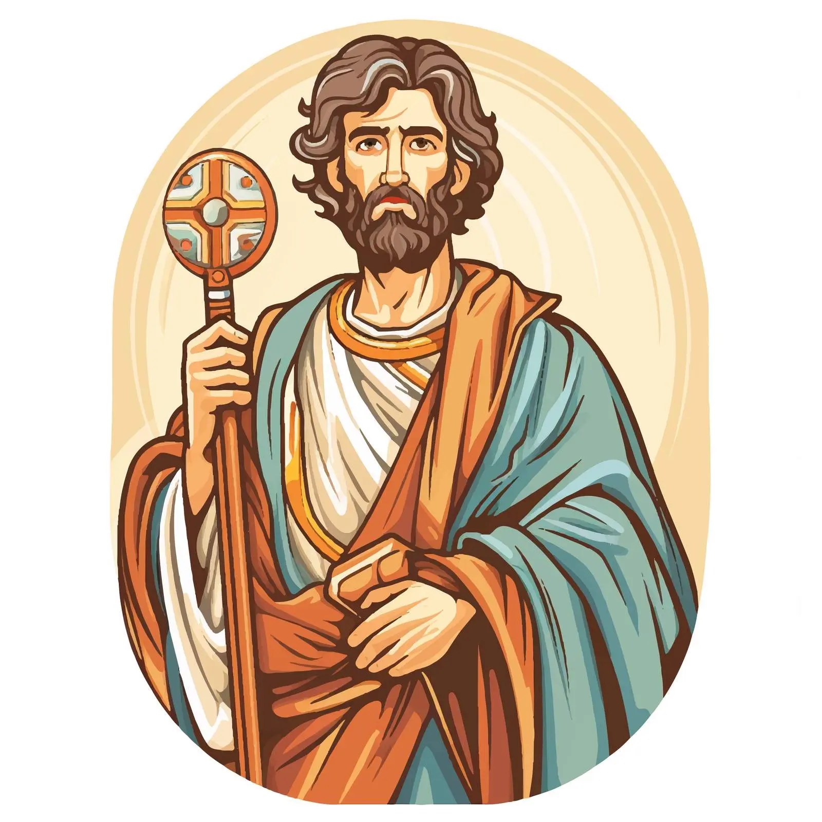 Byzantine Fresco of Righteous Joseph Illustration — free download from Dotvec