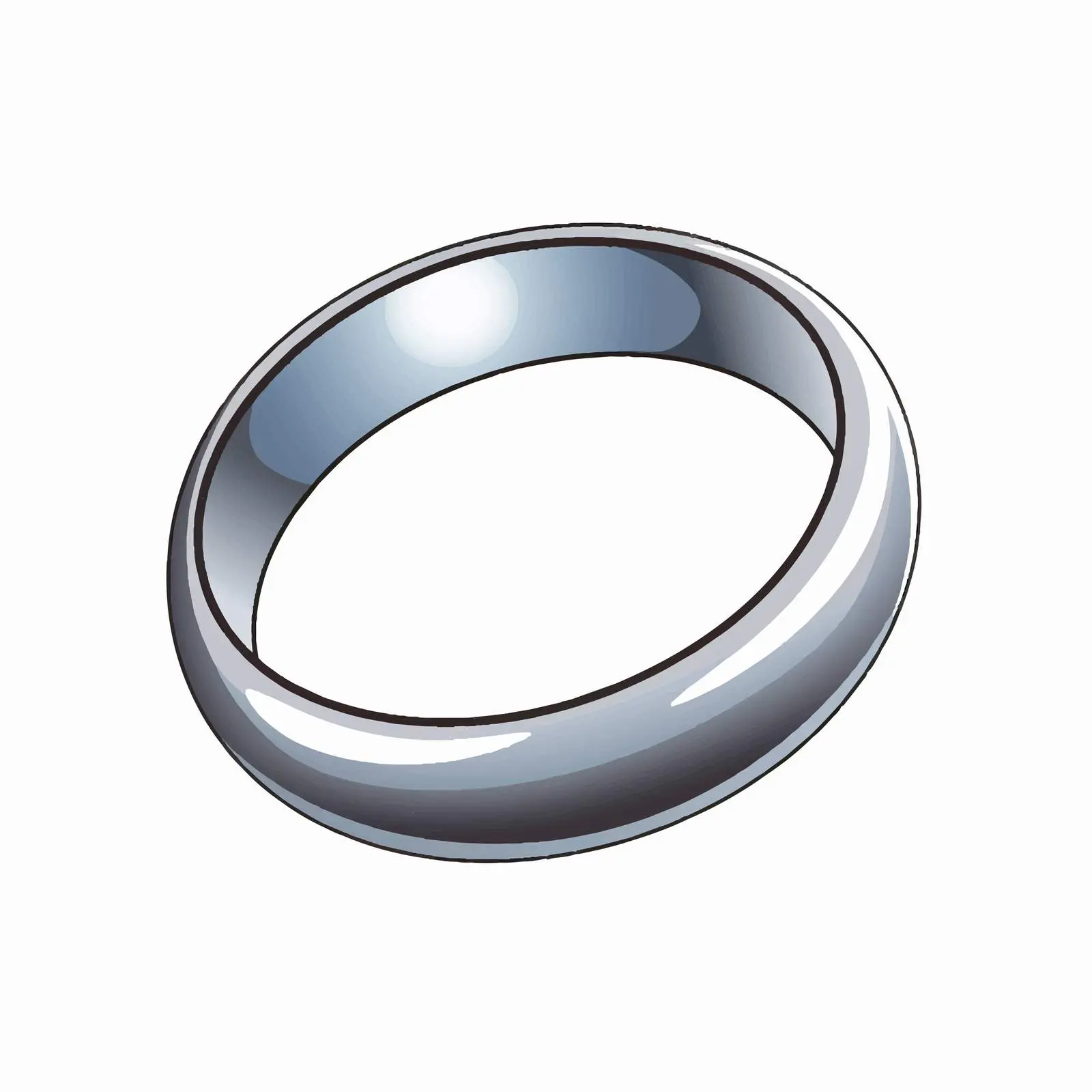 Cartoon Ring Line Vector Illustration – free wedding ring image from Dotvec