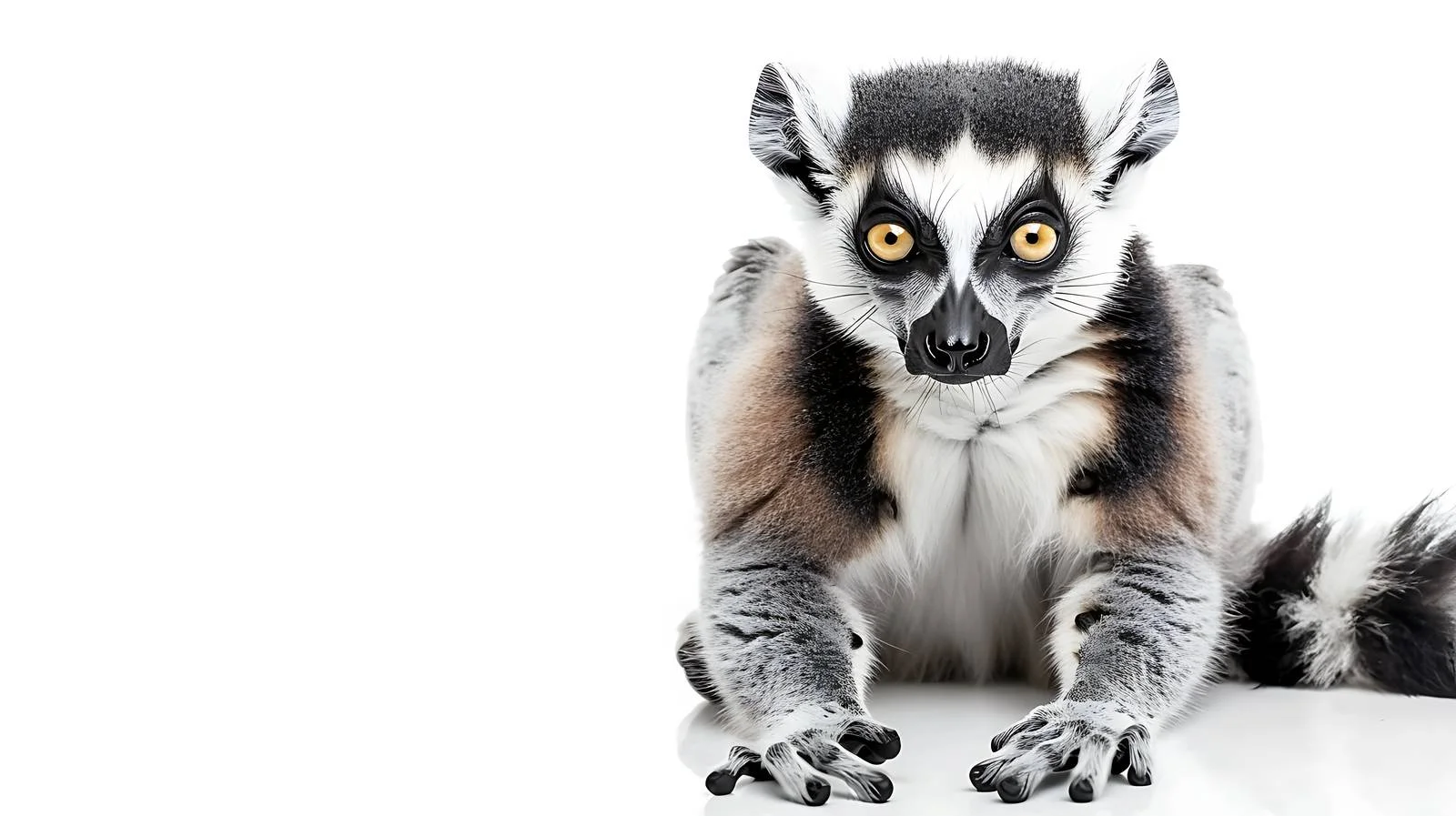 Ring-Tailed Lemur on White Background — free download from Dotvec