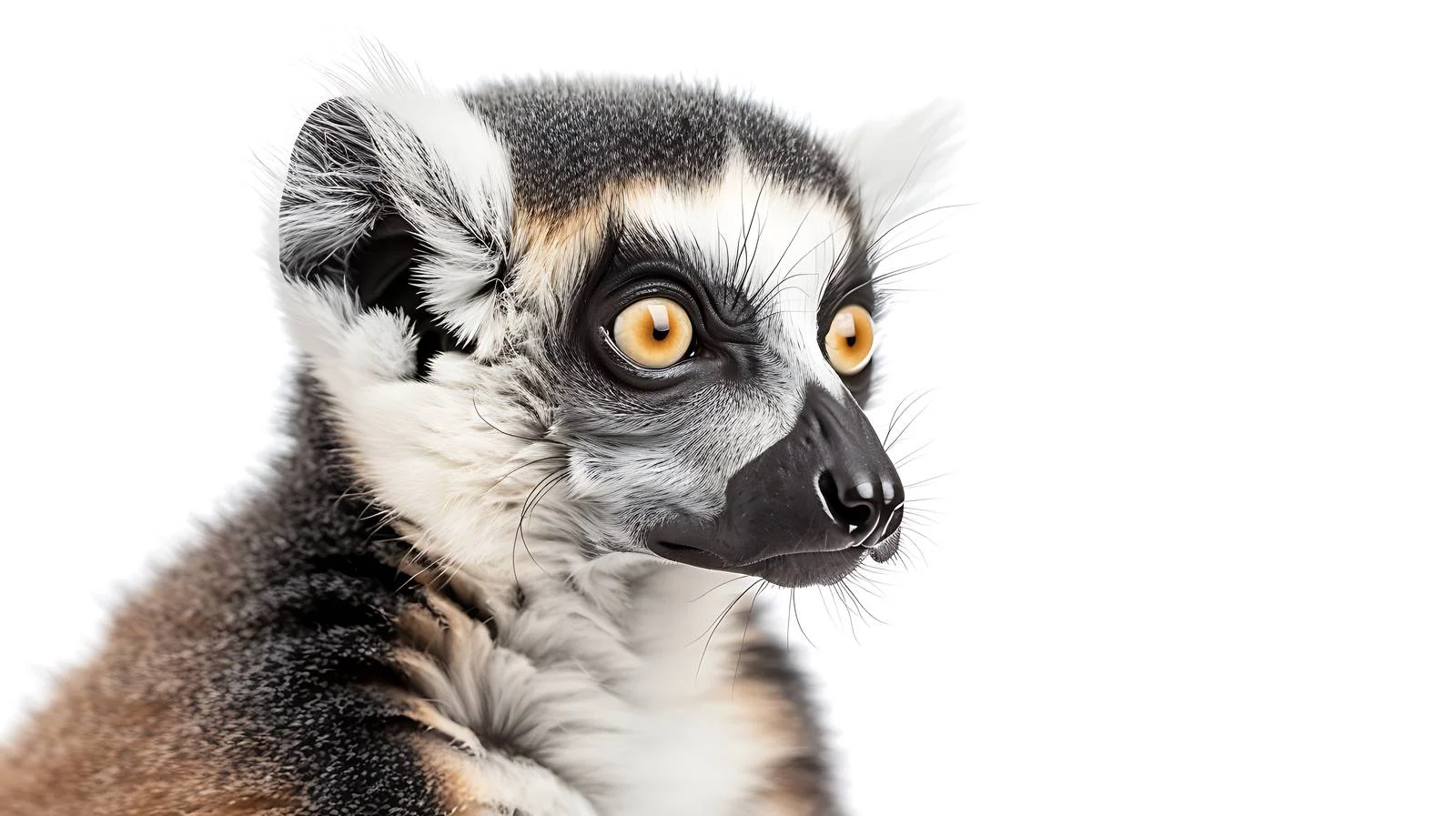 Ring-Tailed Lemur on White Background – free madagascar image from Dotvec
