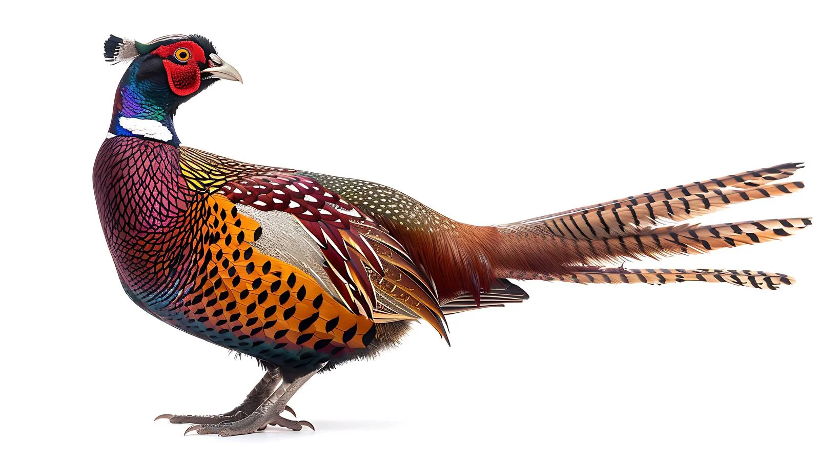 Elegant Ringneck Pheasant Isolated on White — free download from Dotvec