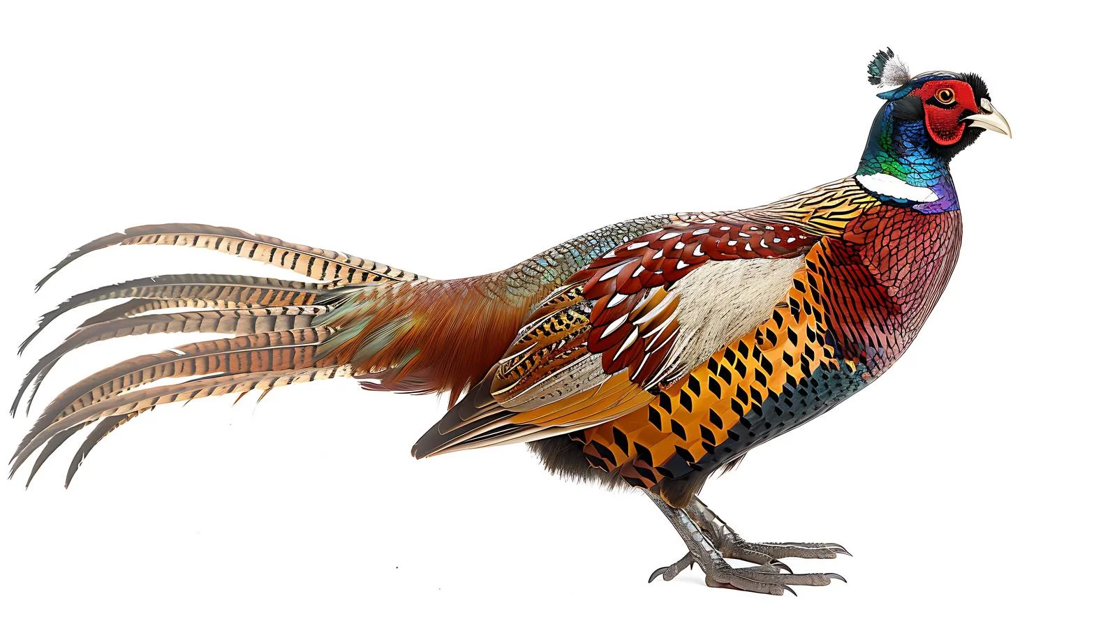 Majestic Ringneck Pheasant Isolated on White — free download from Dotvec