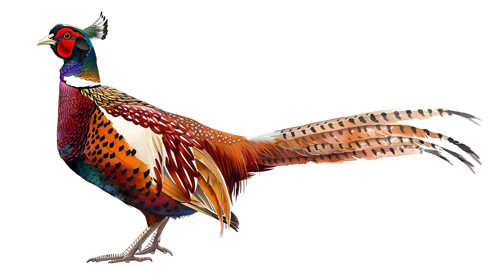 Majestic Male Ringneck Pheasant in Water — free download from Dotvec