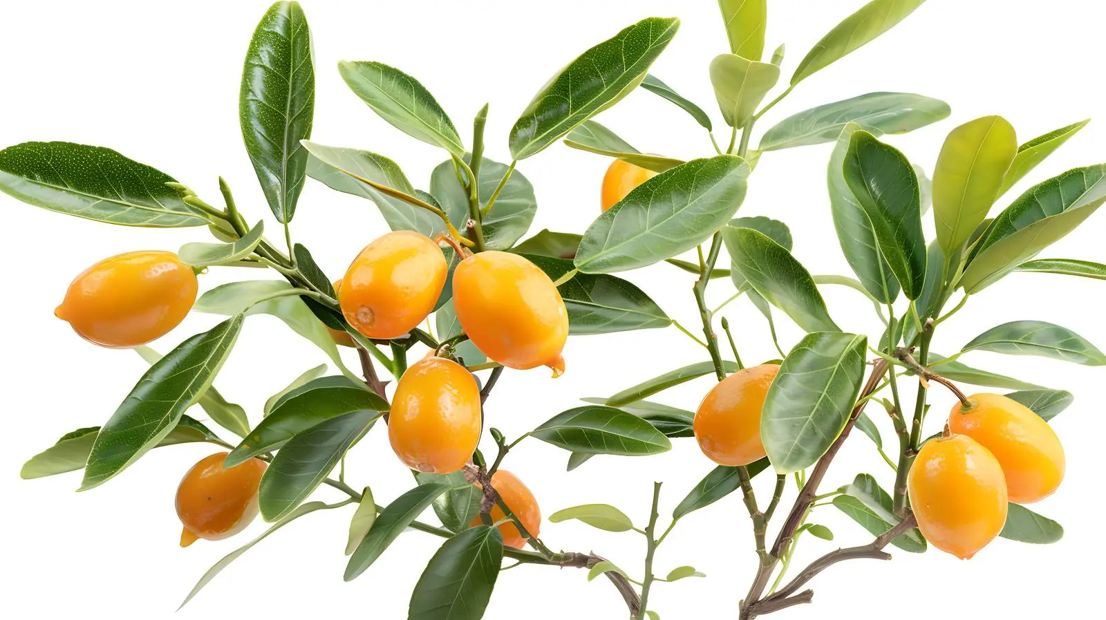 Ripe Kumquats on Tree with Green Leaves — free download from Dotvec