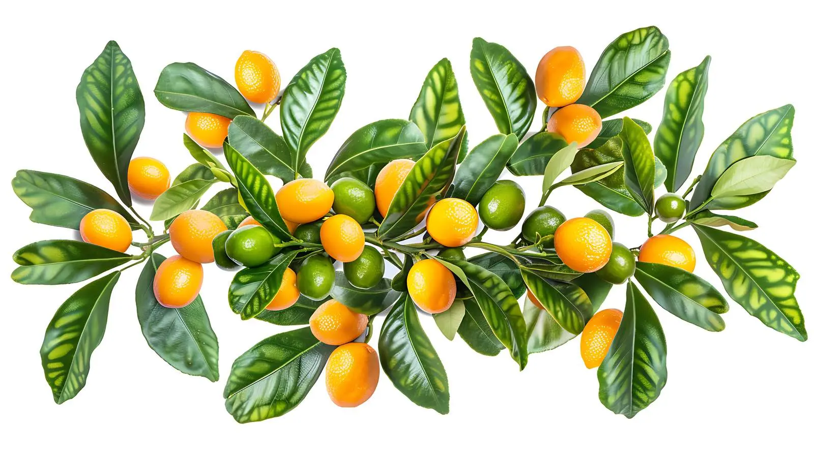 Ripe Kumquats on Tree with Green Leaves — free download from Dotvec