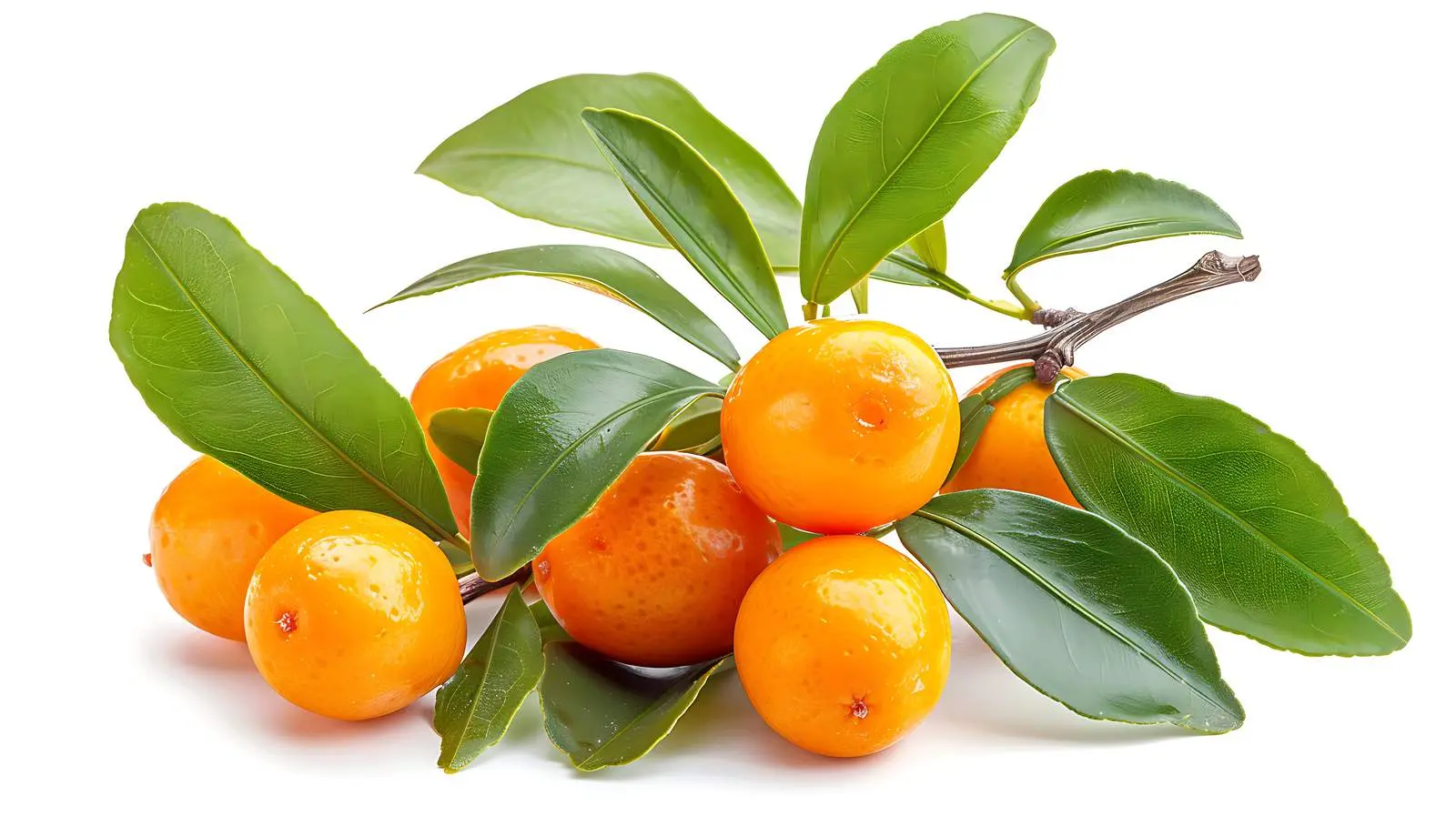 Ripe Kumquats on Tree with Green Leaves — free download from Dotvec