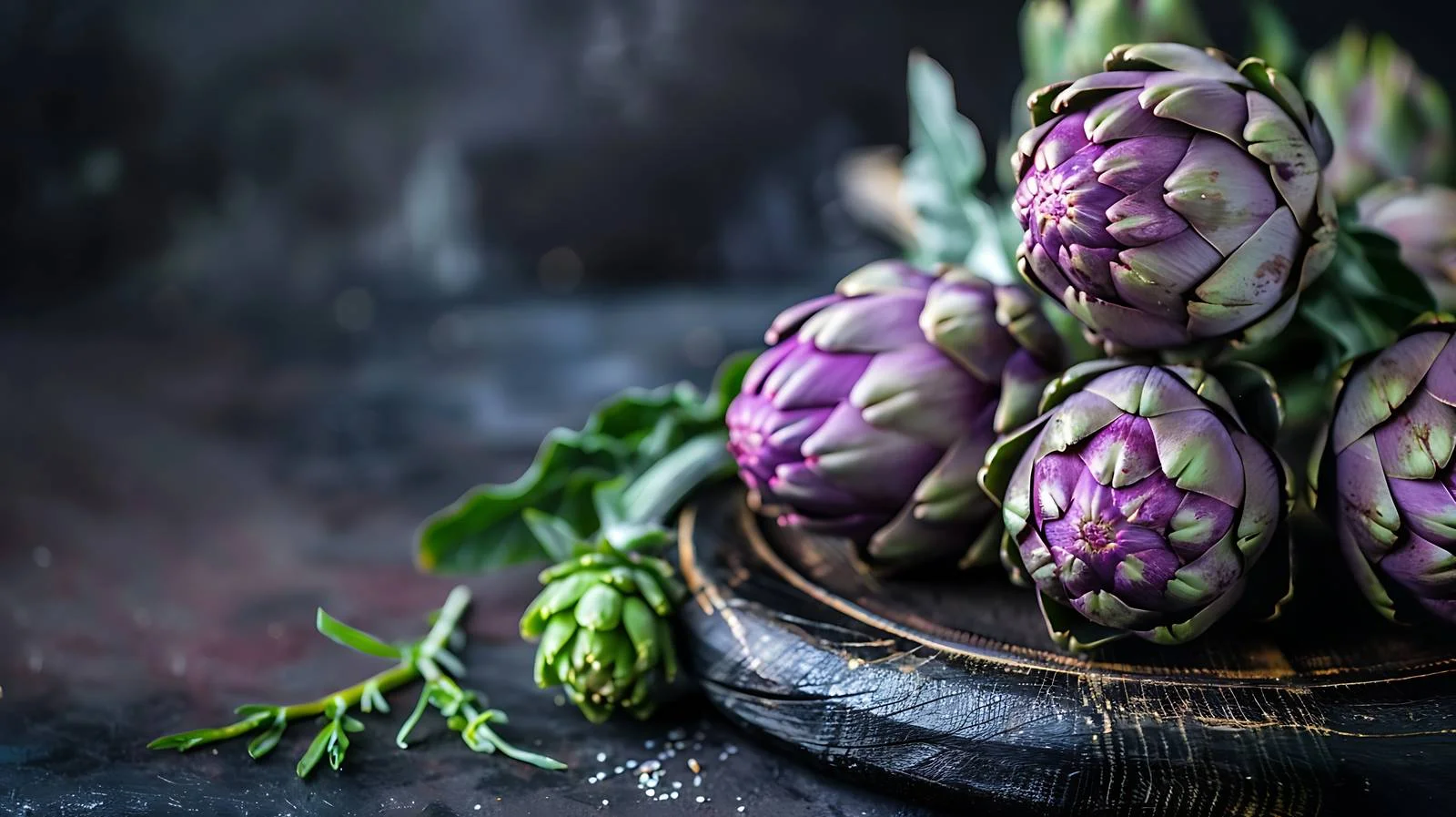 Organic Artichokes on Dark Background — free download from Dotvec