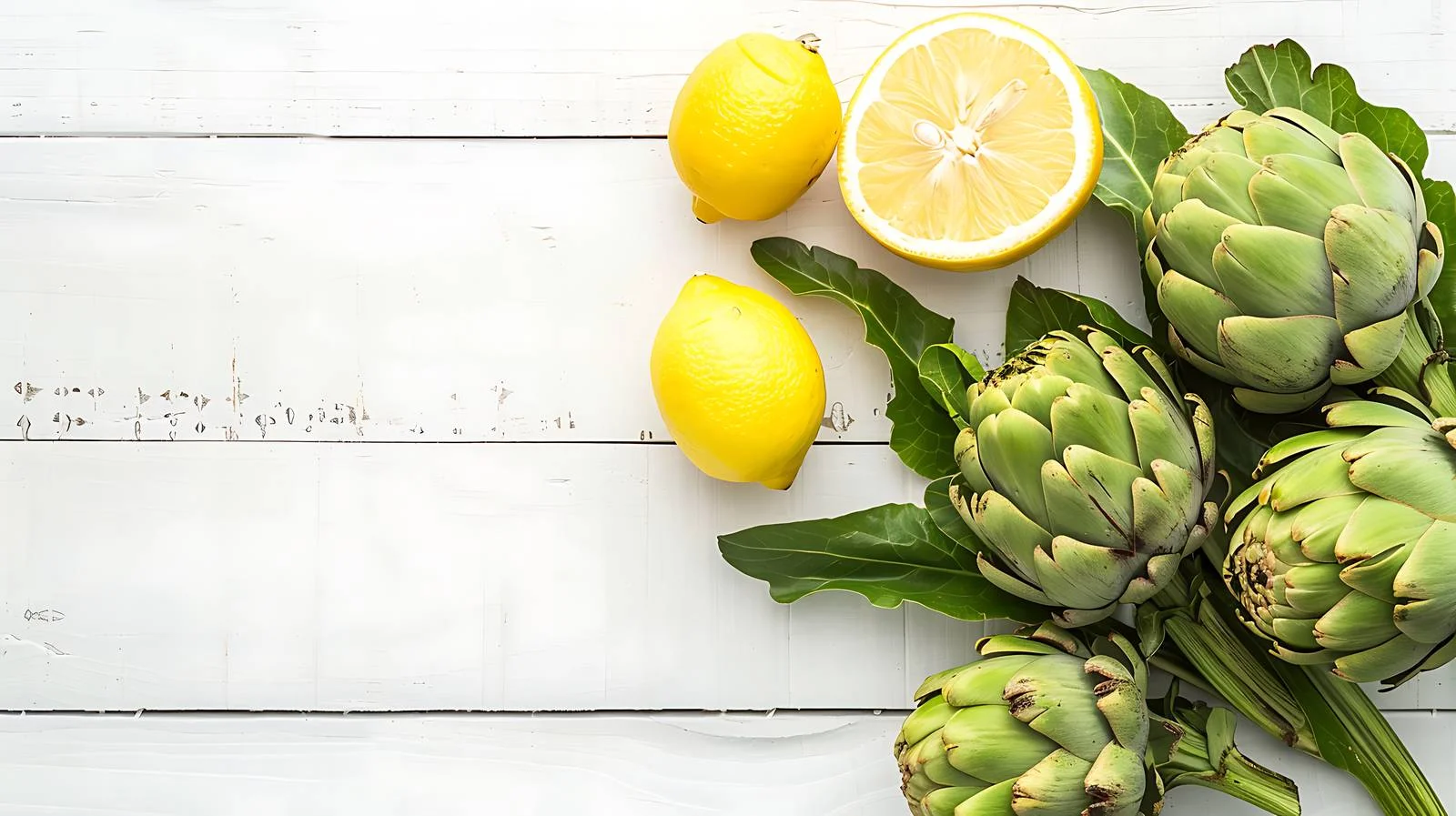 Fresh Organic Artichokes on White Table — free download from Dotvec
