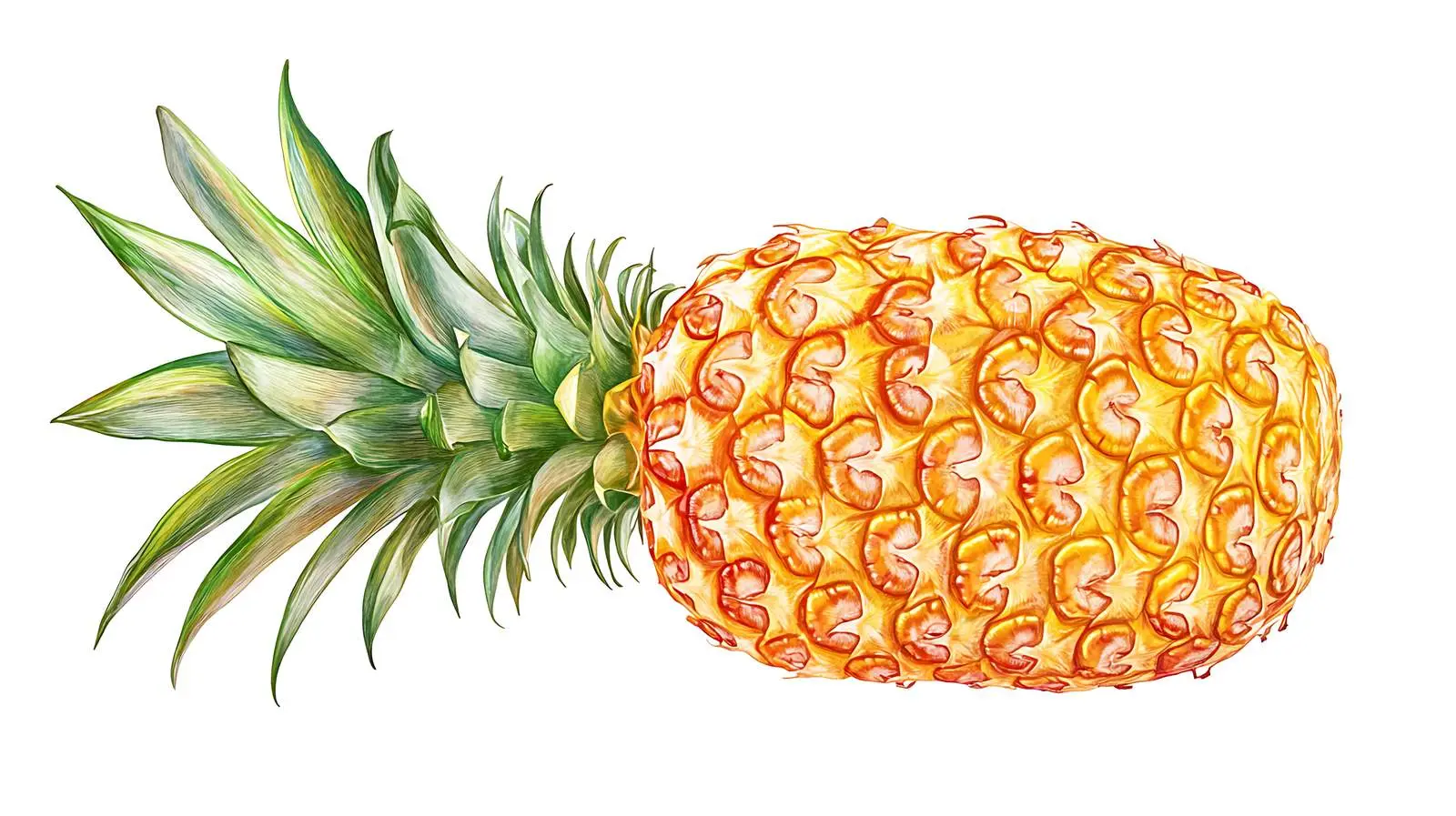 Ripe Pineapple with Leaf — free download from Dotvec