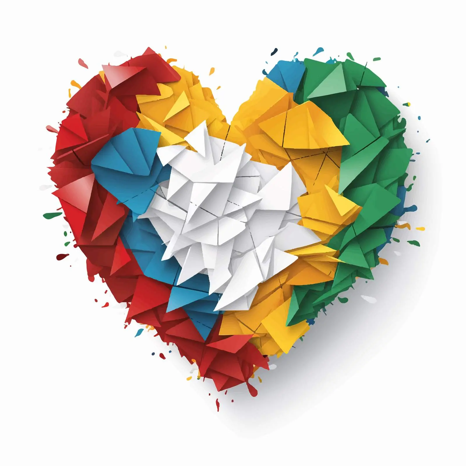Ripped Paper Heart in National Flag Colors – free abstract heart image from Dotvec