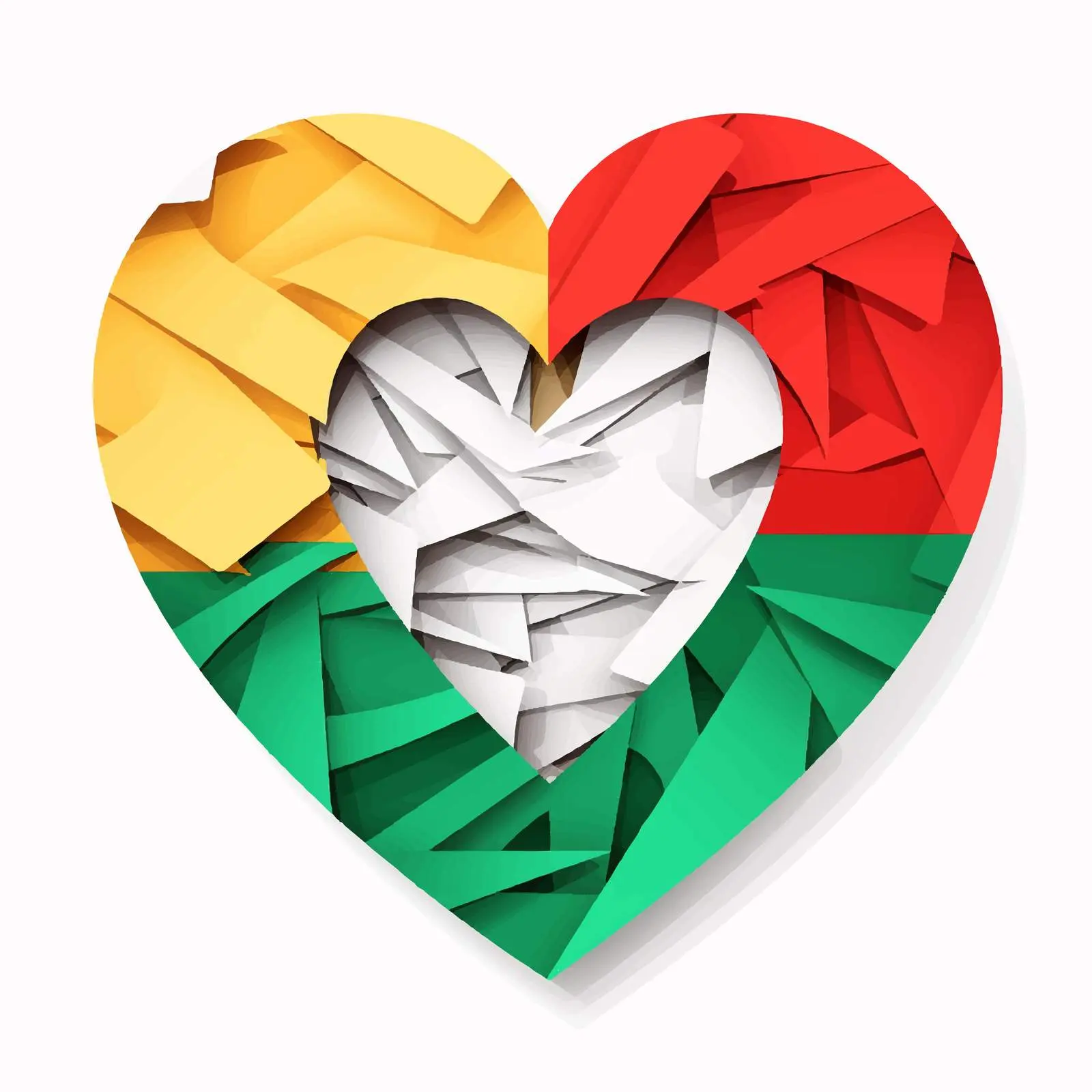 Ripped Paper Heart with National Flag Colors – free abstract heart image from Dotvec