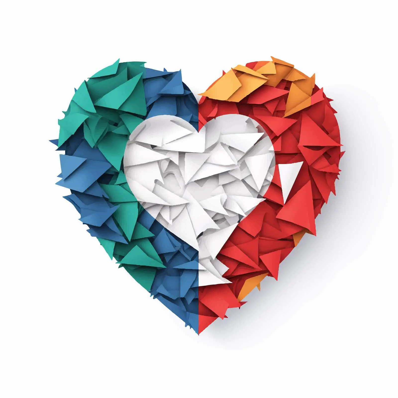 Ripped Paper Heart with National Flag Colors – free symbolism in art image from Dotvec