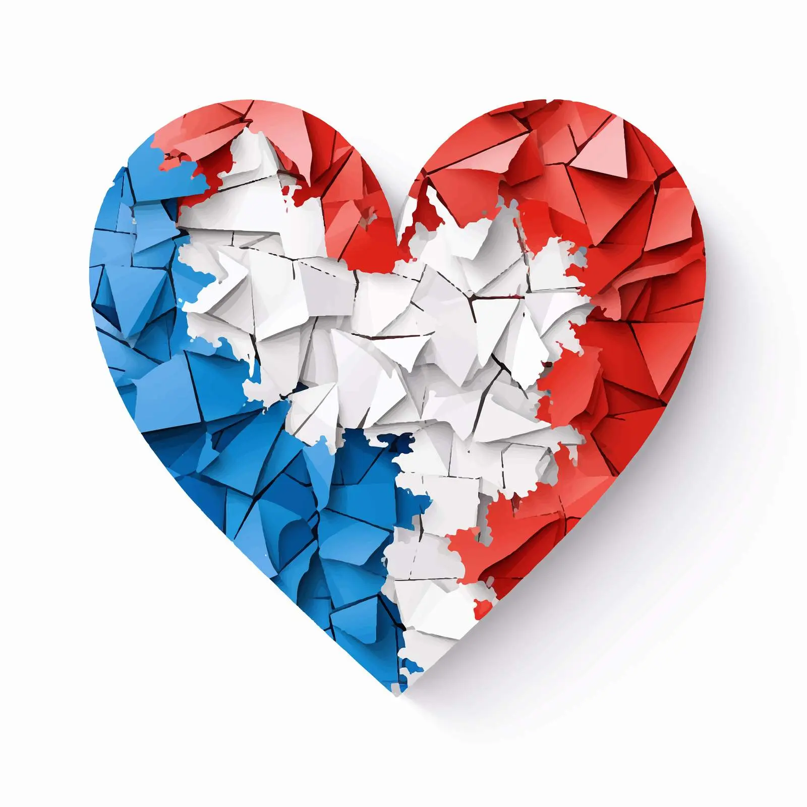 Ripped Paper Heart with National Flag Colors – free modern vectors image from Dotvec