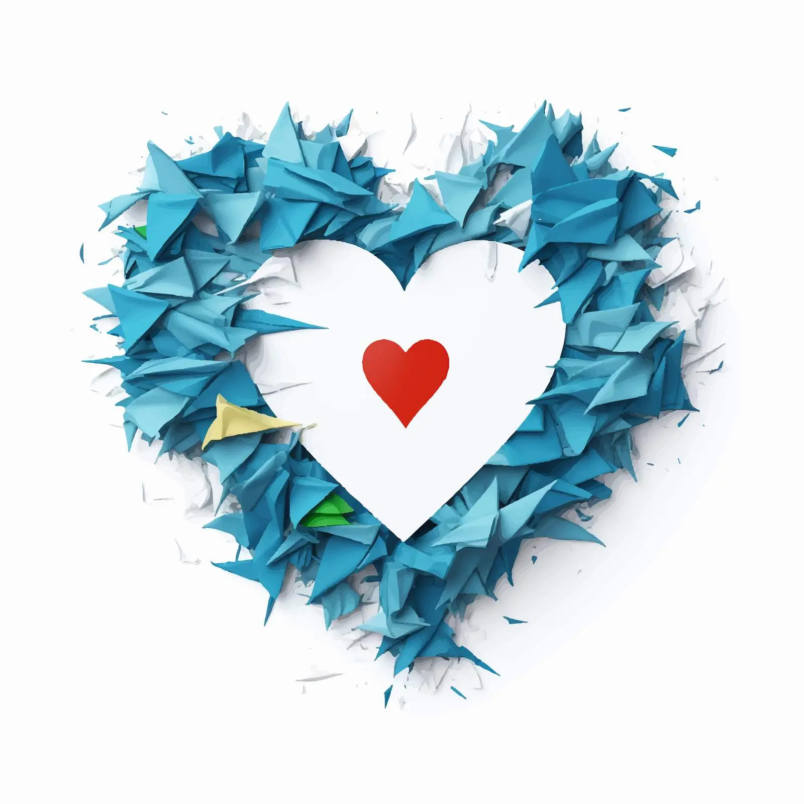 Ripped Paper Heart in National Flag Colors – free abstract heart image from Dotvec