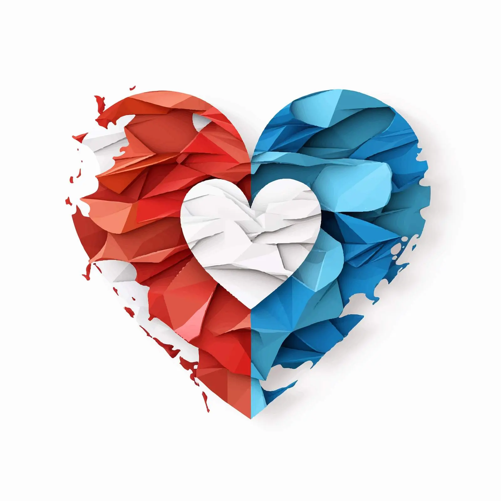 Ripped Paper Heart in National Flag Colors – free abstract heart image from Dotvec