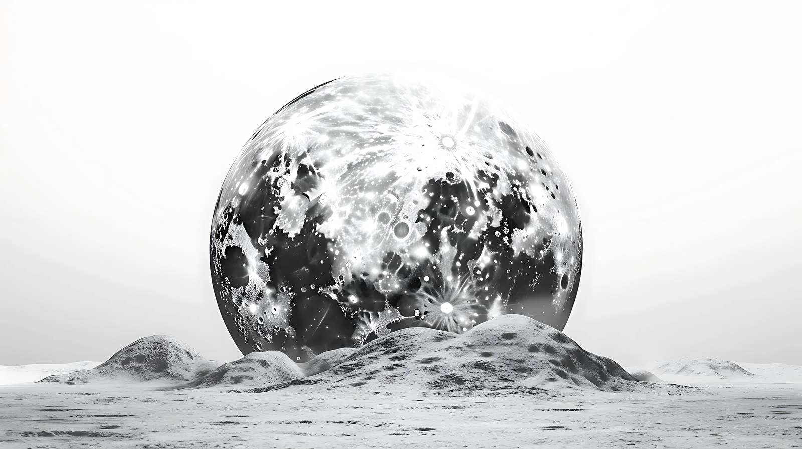 Luminous Moon on White Background — free download from Dotvec