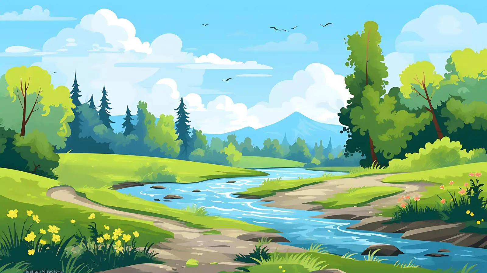 Tranquil River Coast Scene — free download from Dotvec